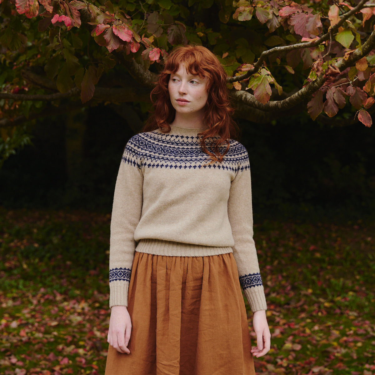 Classic Fair Isle Jumper Pebble Navy