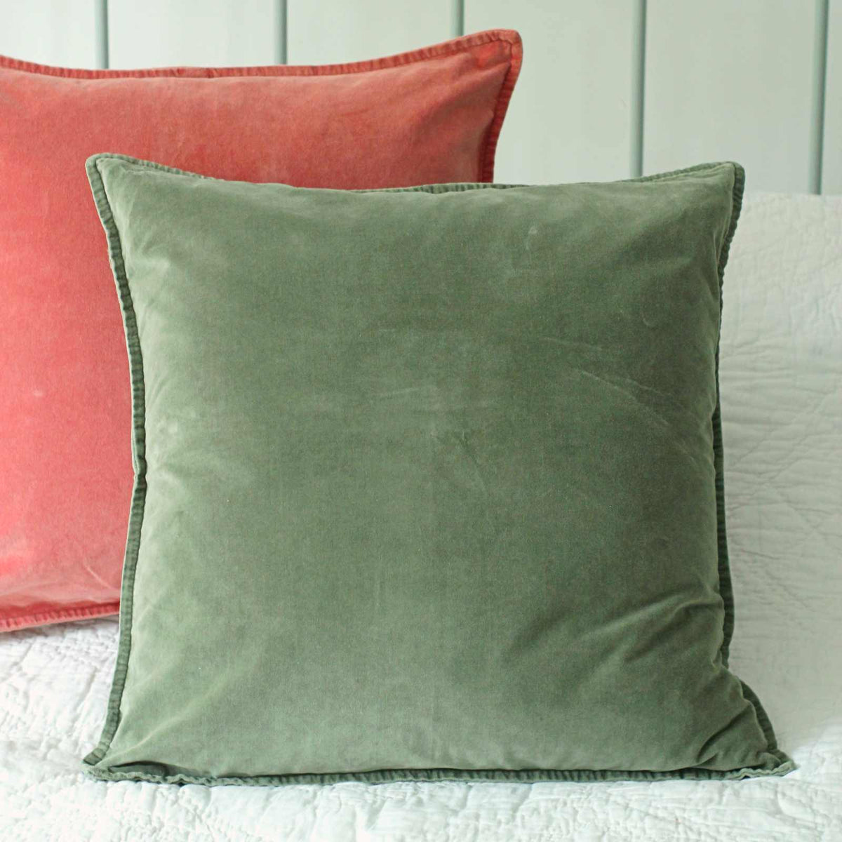 Olive velvet cheap cushion