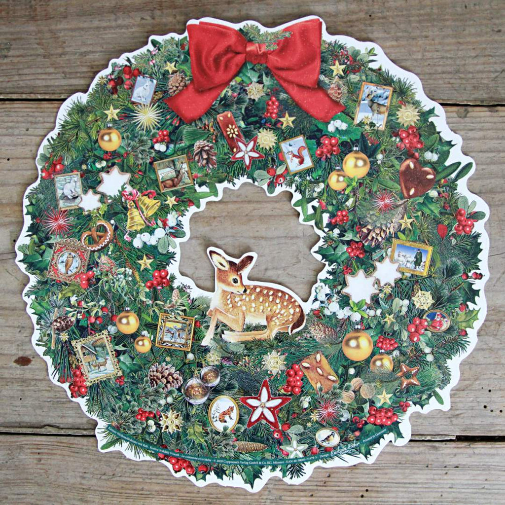 Large Traditional Advent Calendar - Festive Wreath