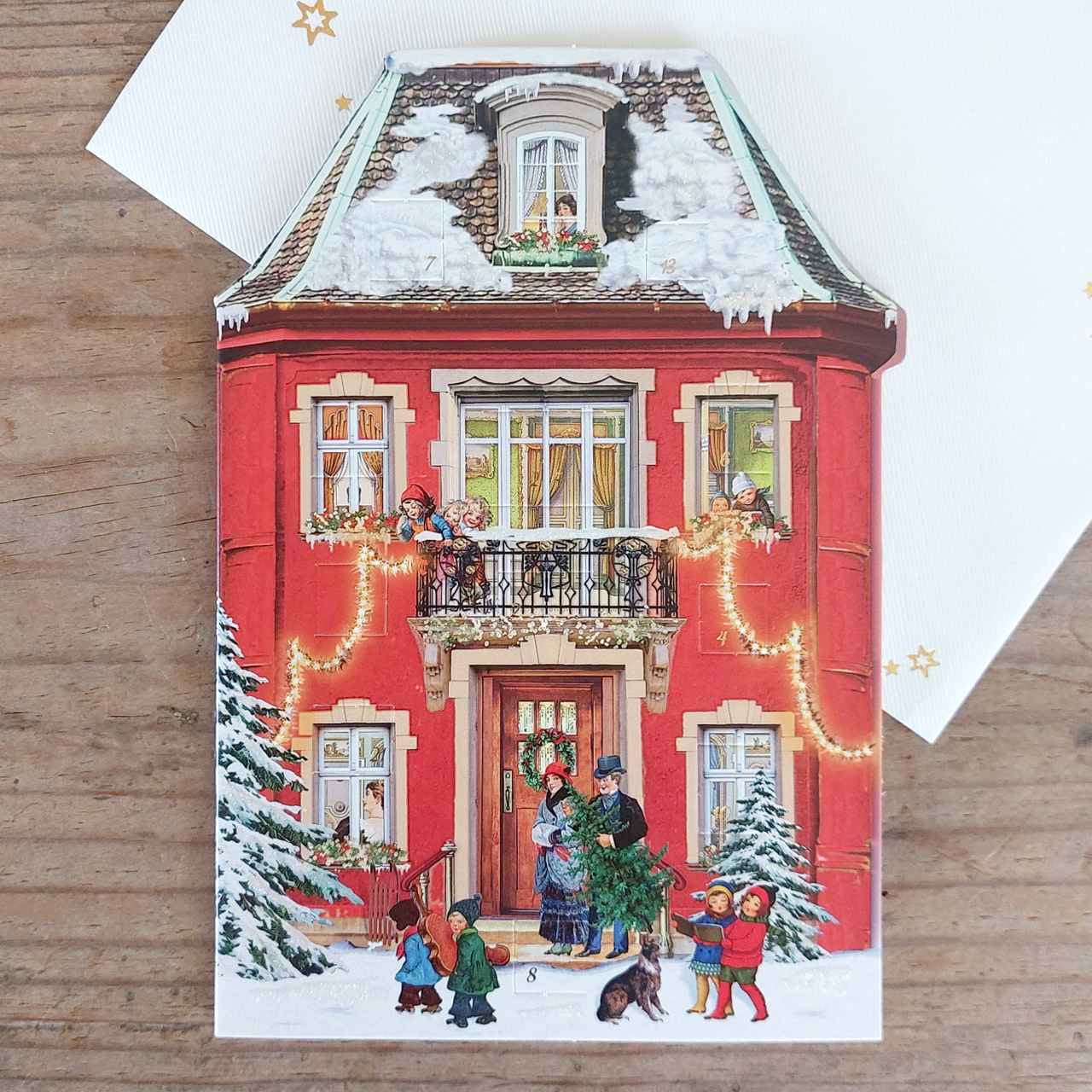 Cut Out Advent Calendar Card - Red House