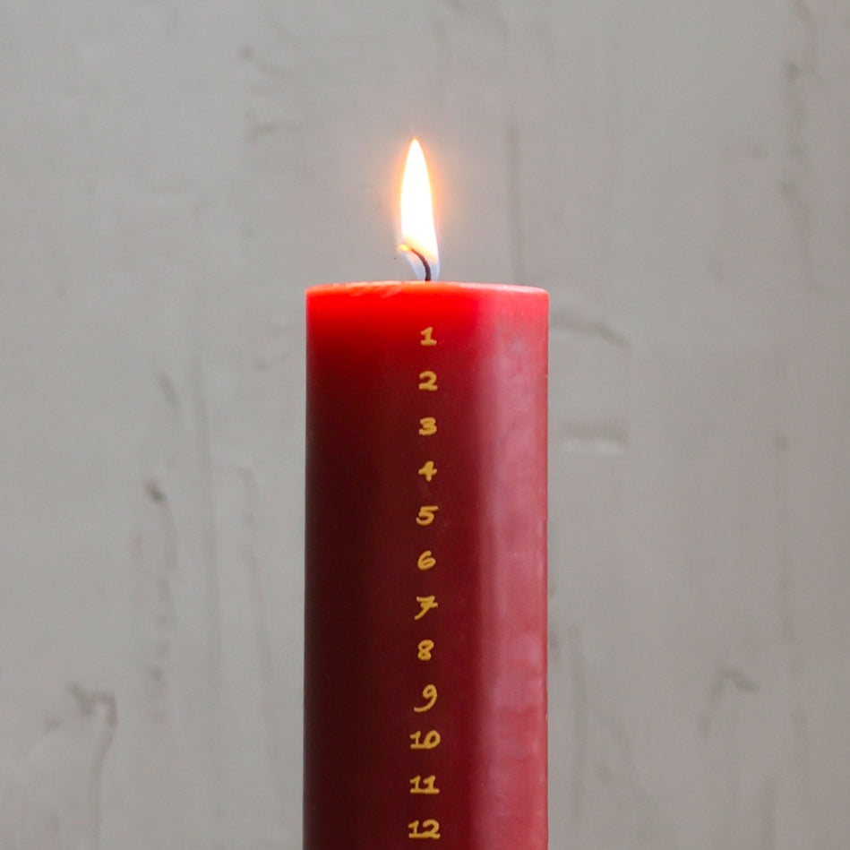 Traditional Advent Pillar Candle - Antique Cherry