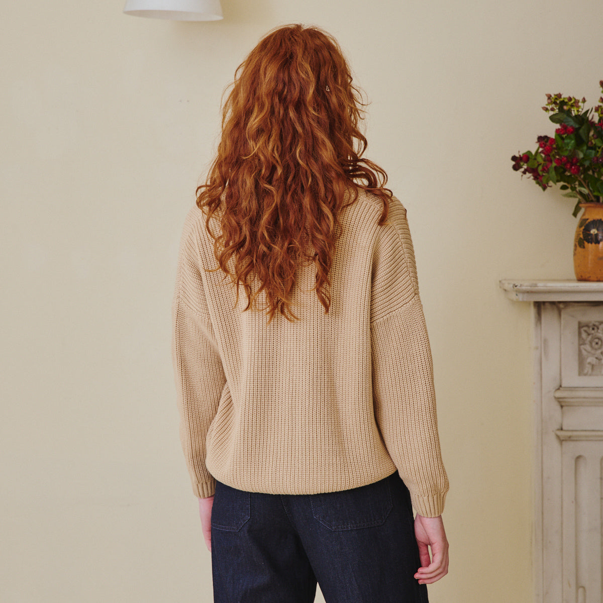 Ribbed Cardigan - Sand