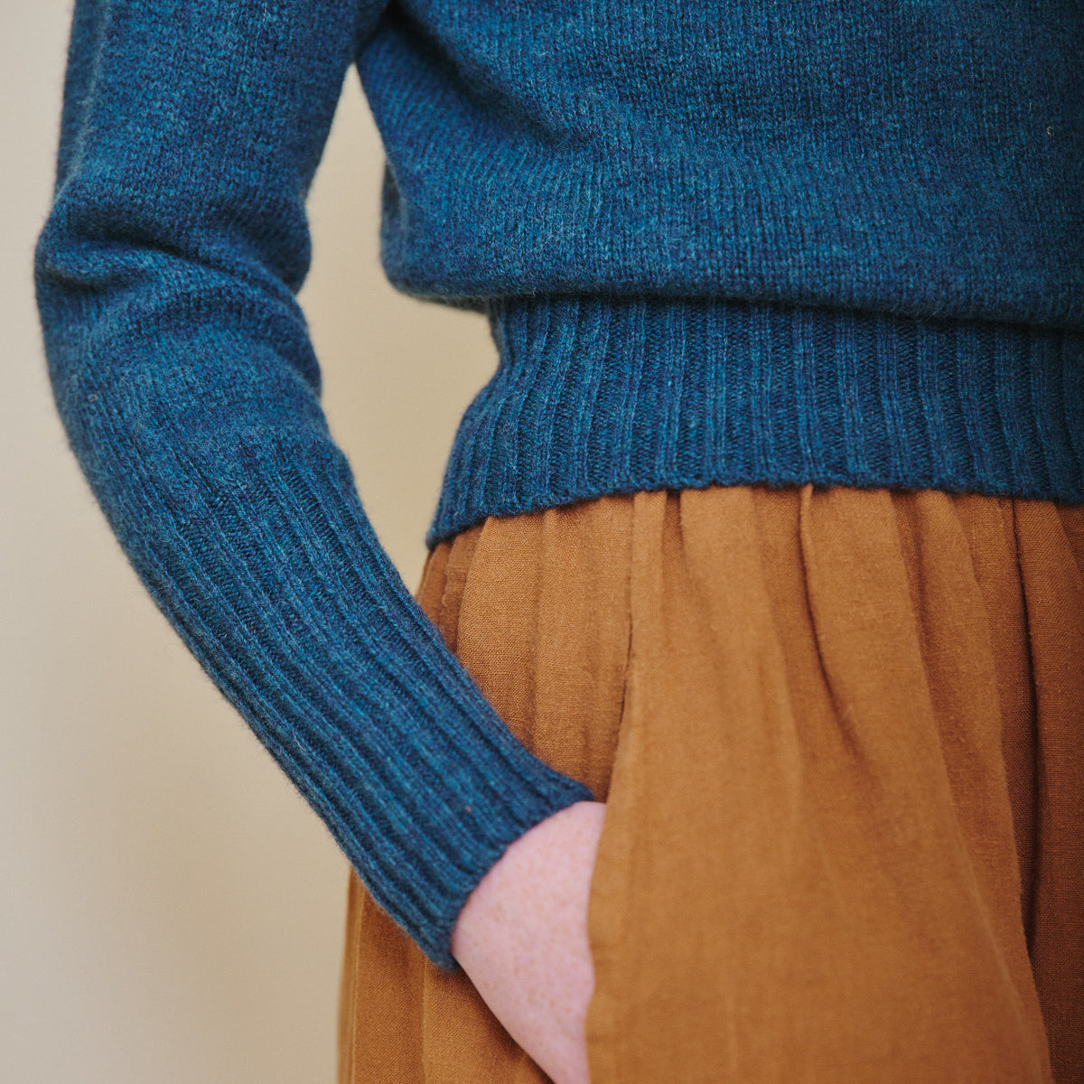 Fair Isle Crew Neck Jumper - Teal