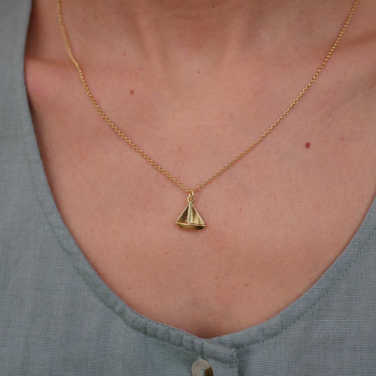 Sailing Boat Gold Plated Pendant