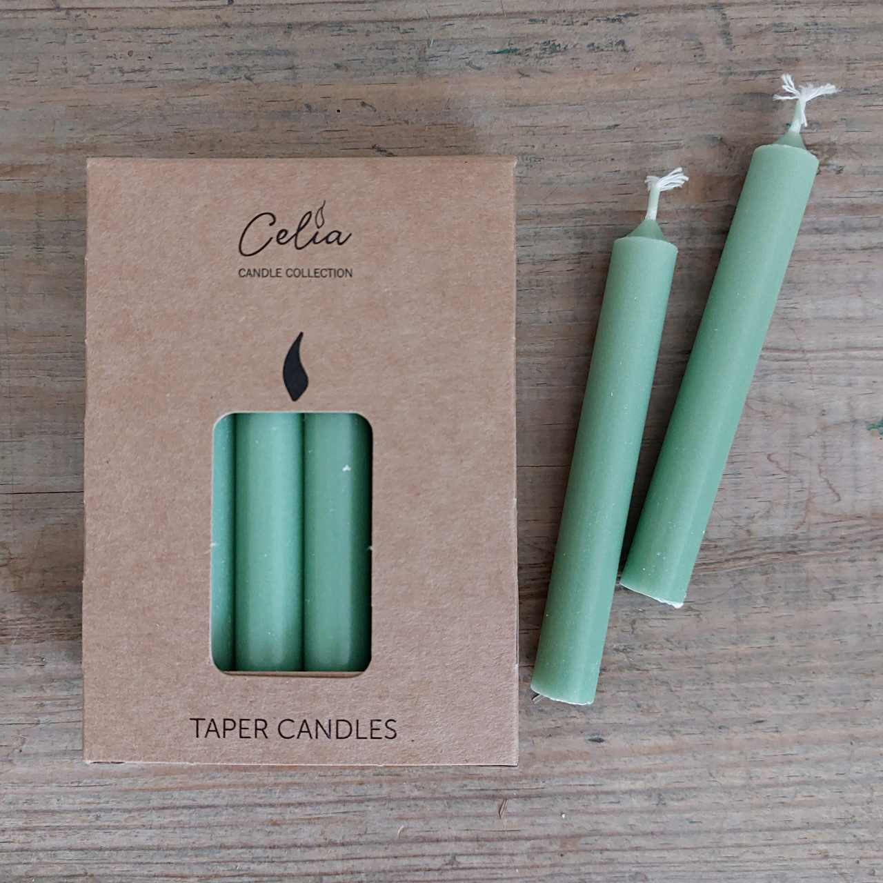 Box of Taper Candles - Moss