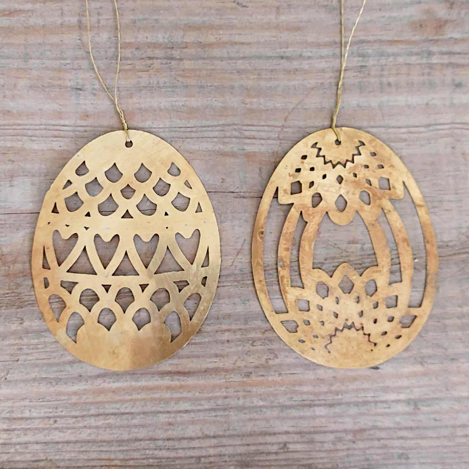 Hanging Brass Egg Decoration