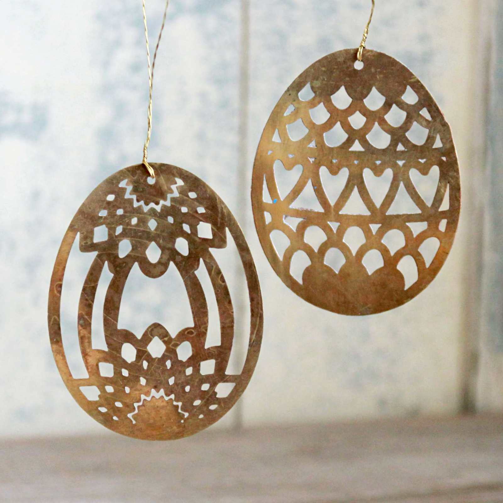 Hanging Brass Egg Decoration