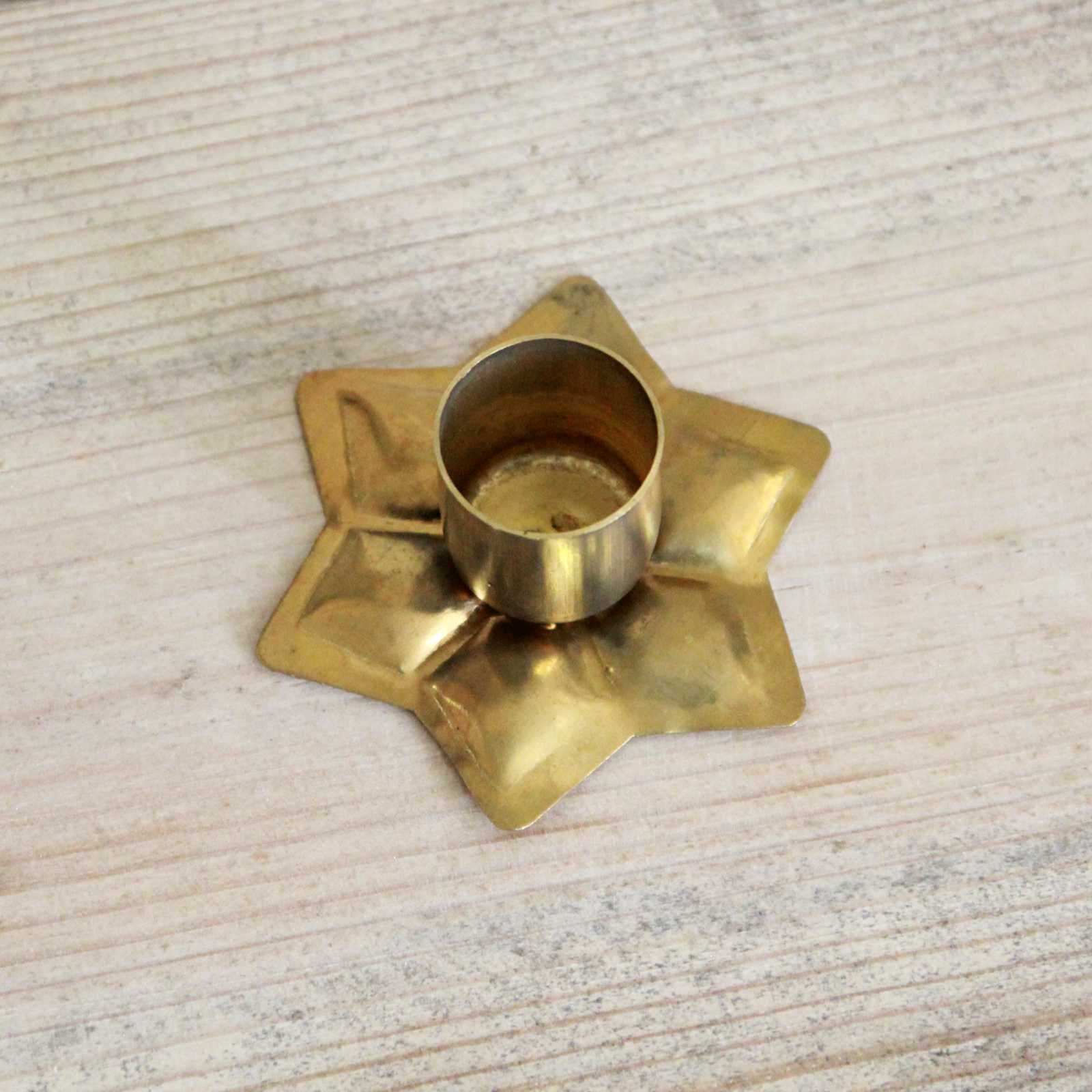 Brass Star Candle Holder