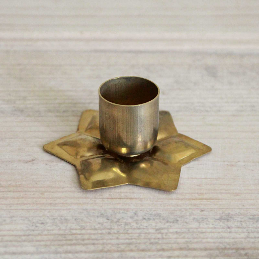 Brass Star Candle Holder