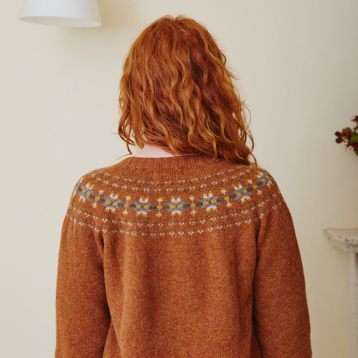 Fair Isle Cardigan in Sienna