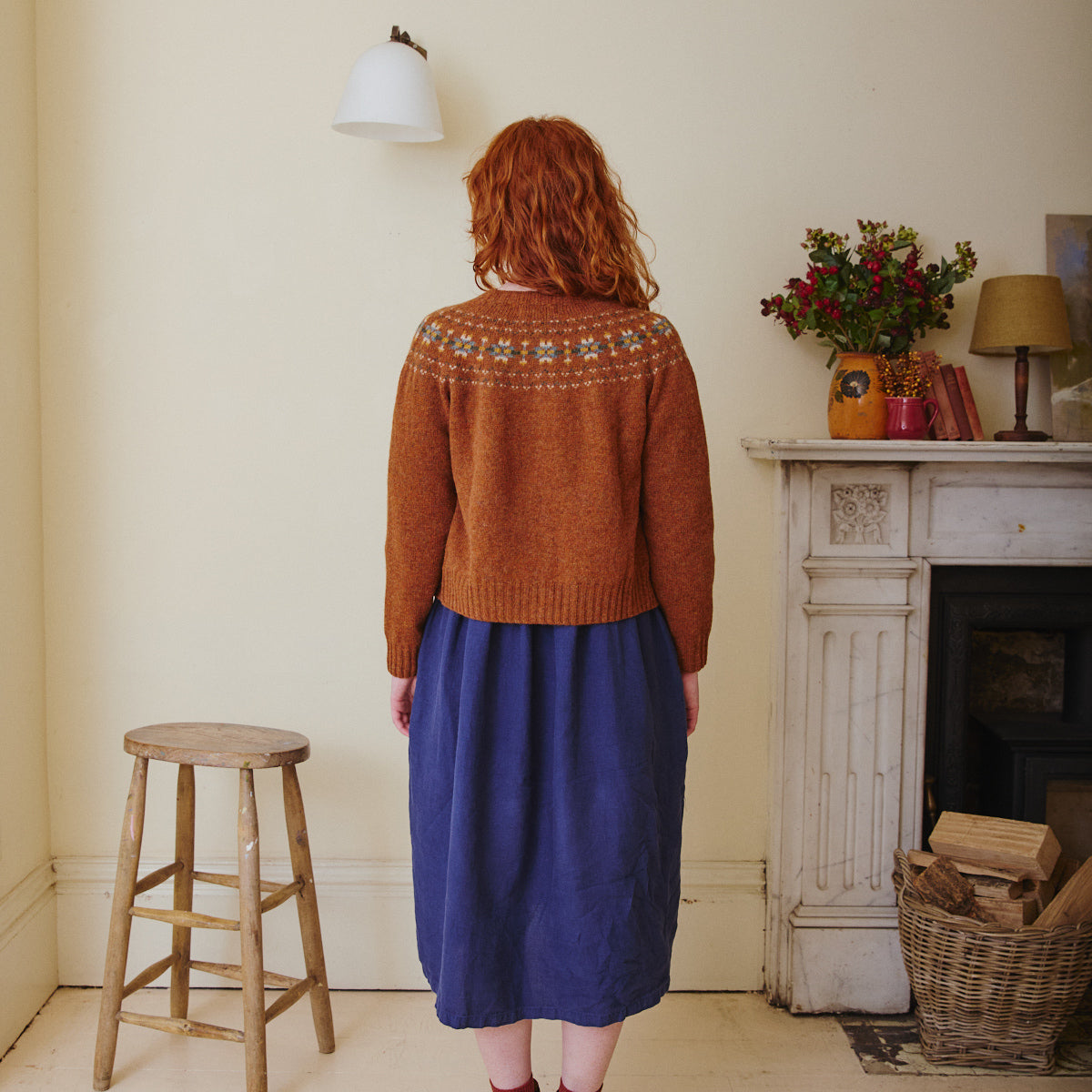 Fair Isle Cardigan in Sienna