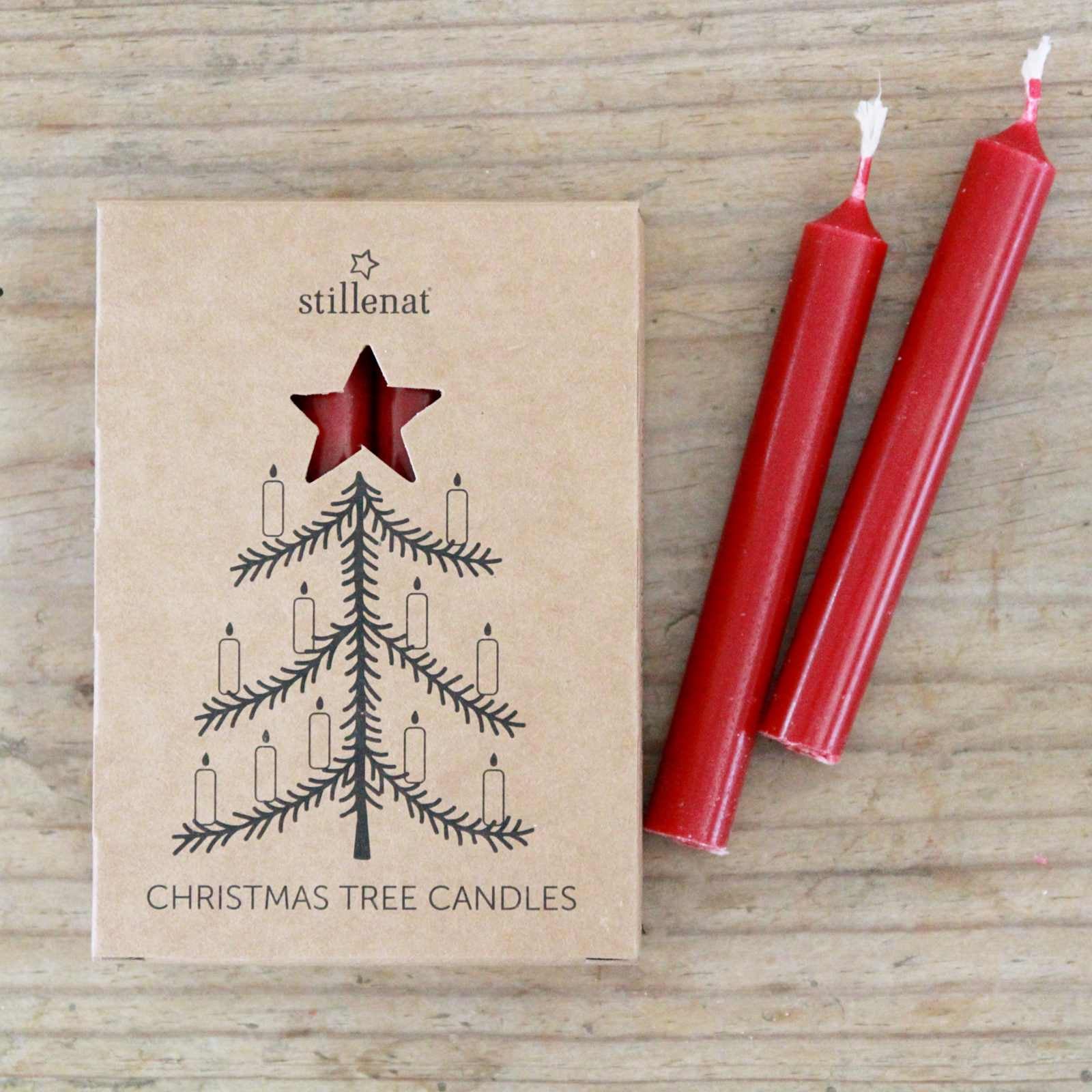 Traditional Red Christmas Tree Candles 