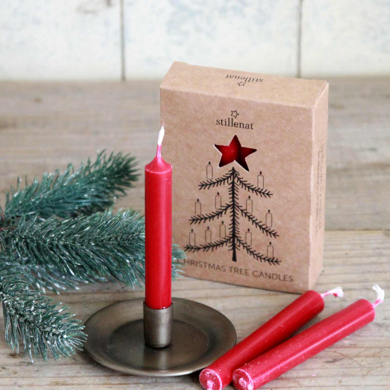 Traditional Red Christmas Tree Candles 