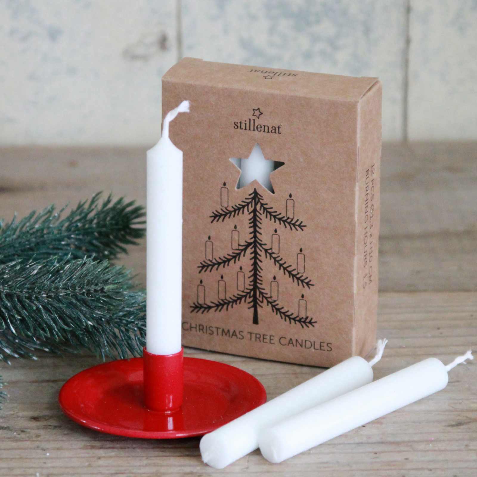 Traditional White Christmas Tree Candles 