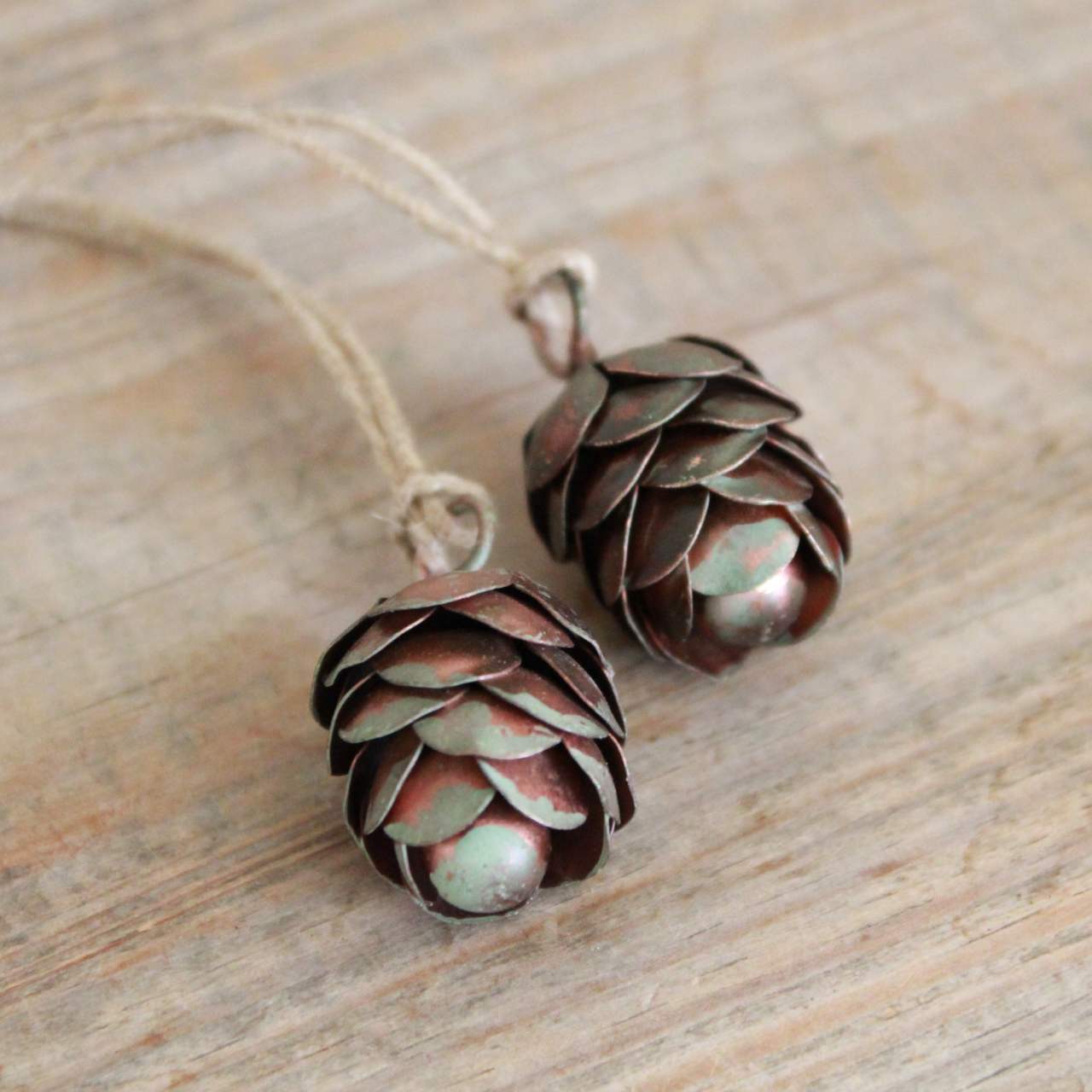 Copper Pine Cone Decoration