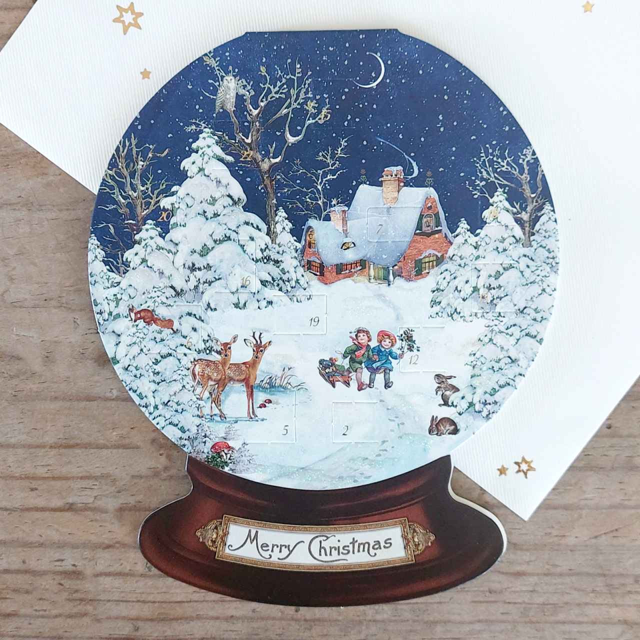 Cut Out Advent Calendar Card - Snow Globe