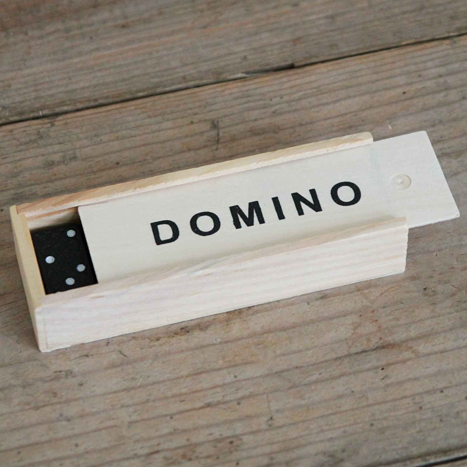 Wooden Dominoes in Box