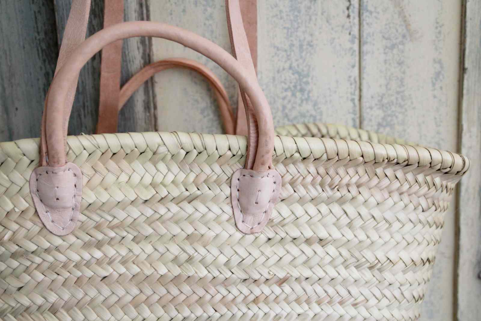 Leather Double Handle Shopping BasketLeather Double Handle Shopping Basket