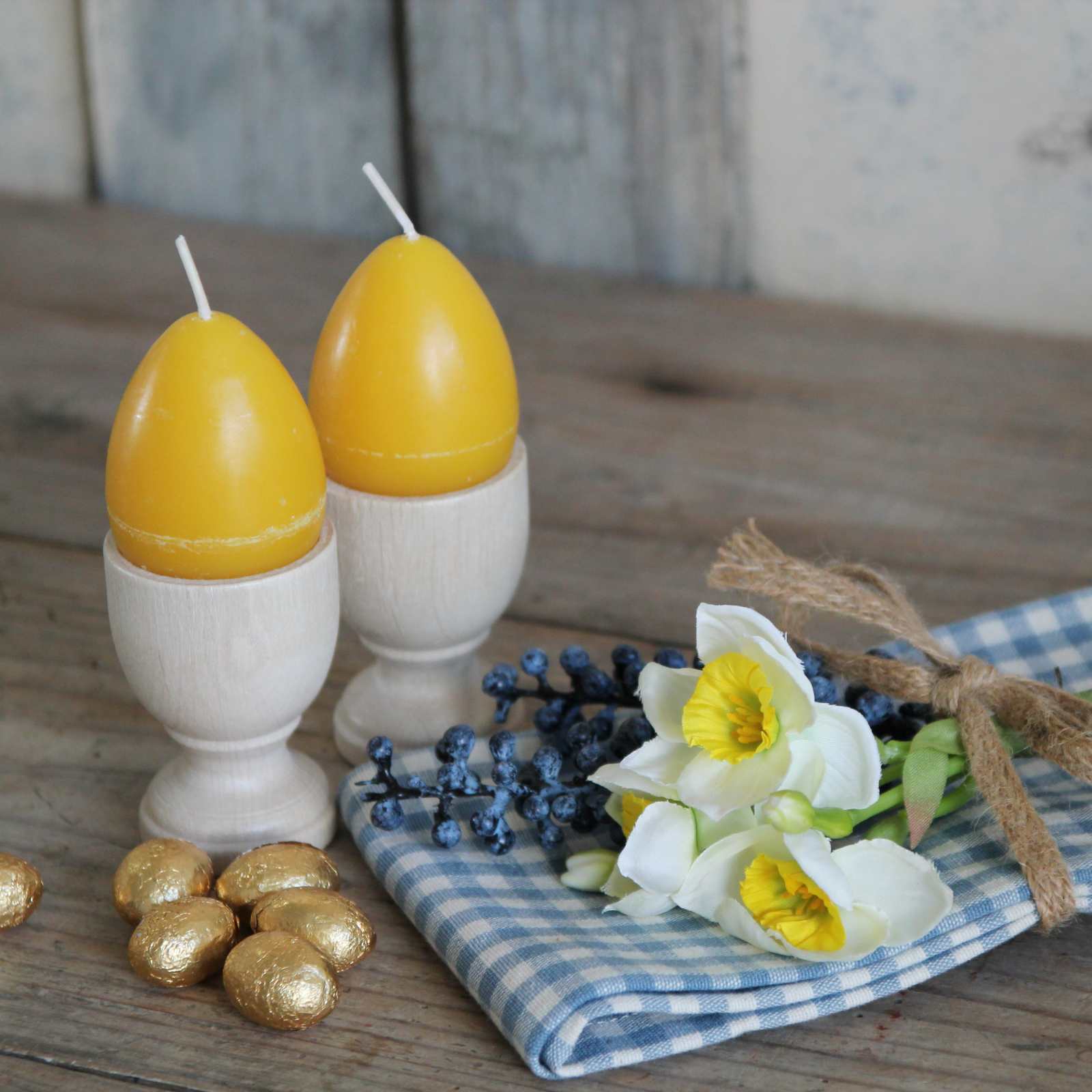 Yellow egg candle