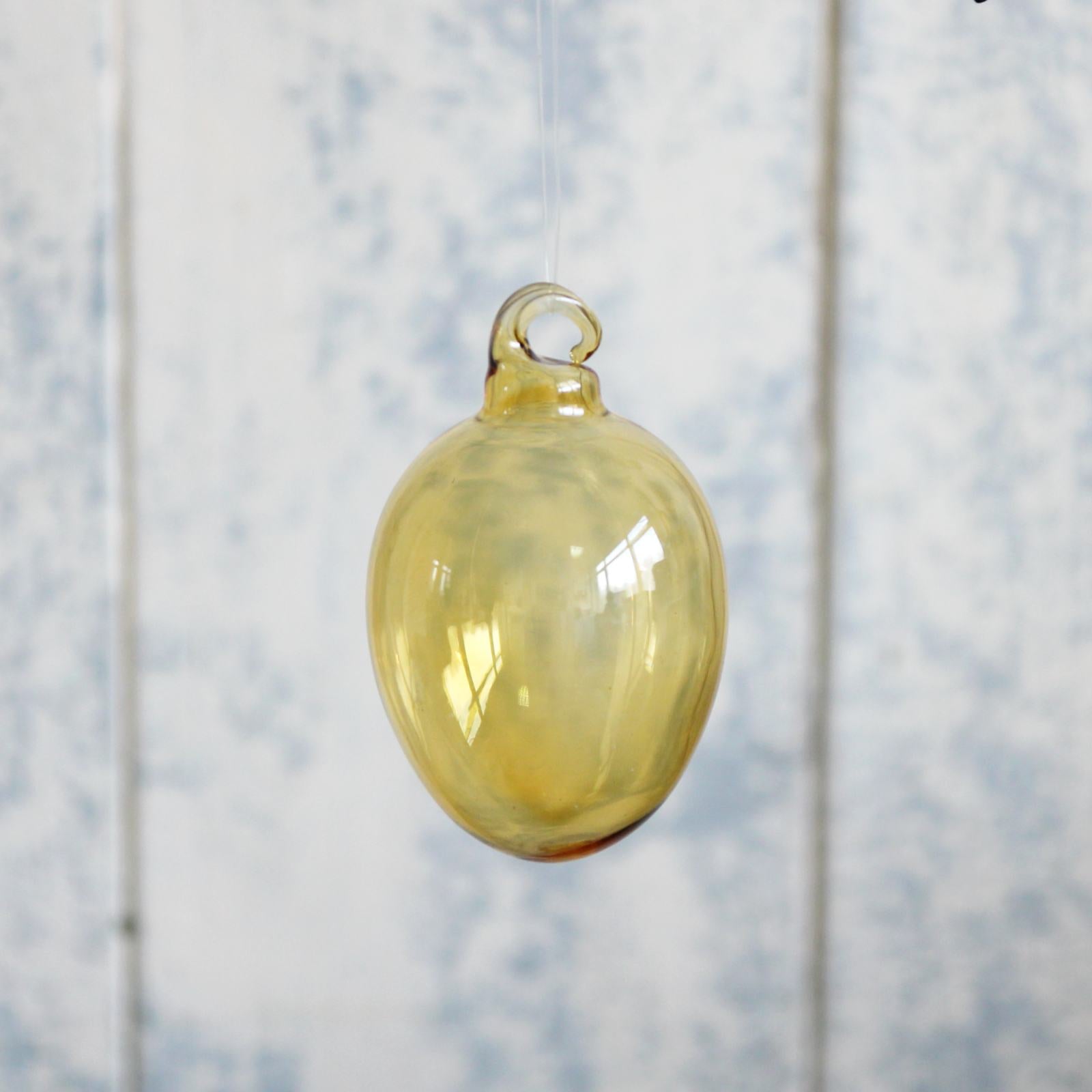 Hanging Ochre Glass Egg Decoration for Easter