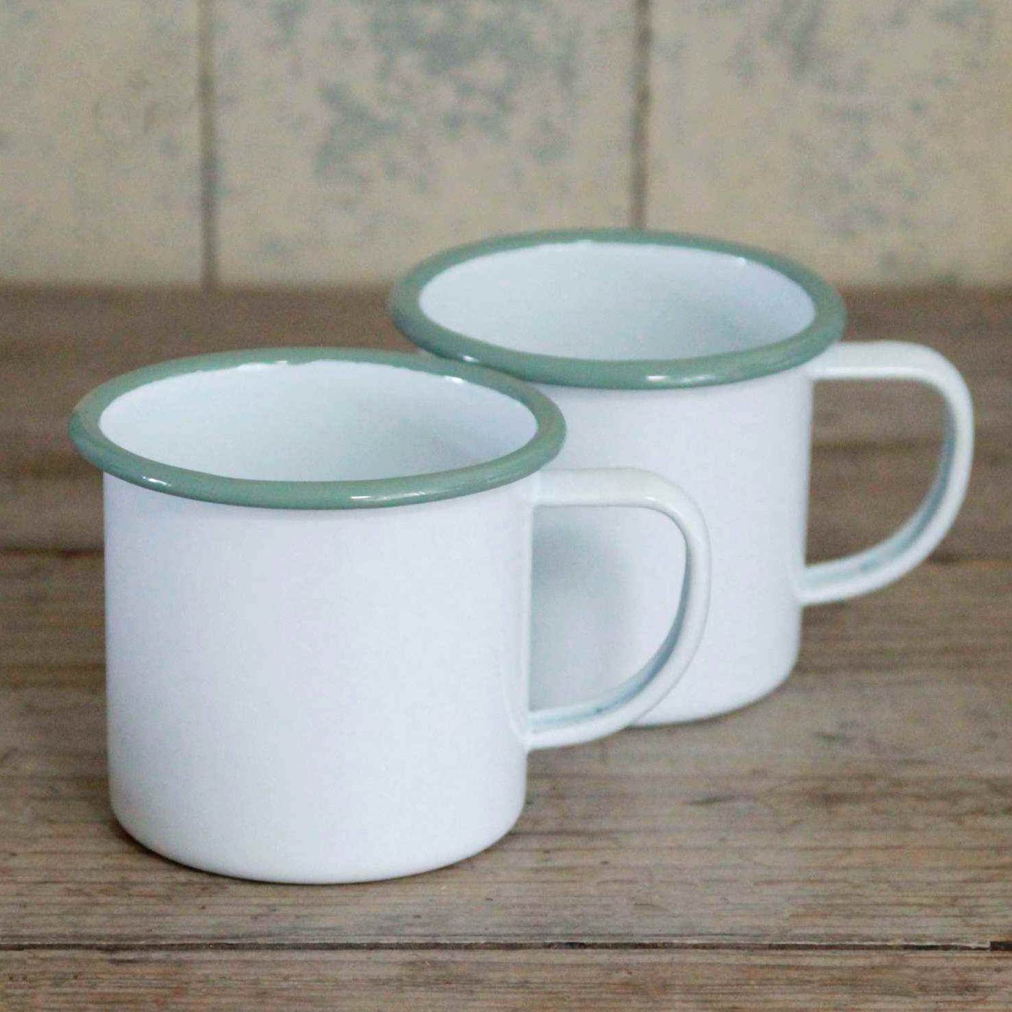 Classic Enamel Mug - Sage Rim