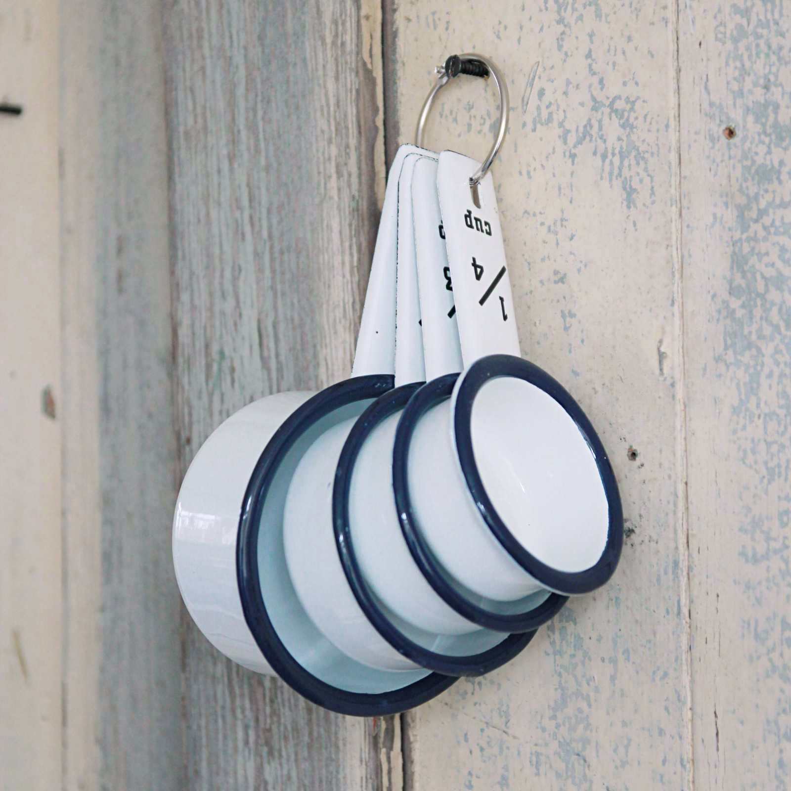 White Enamel Measuring Cup Set