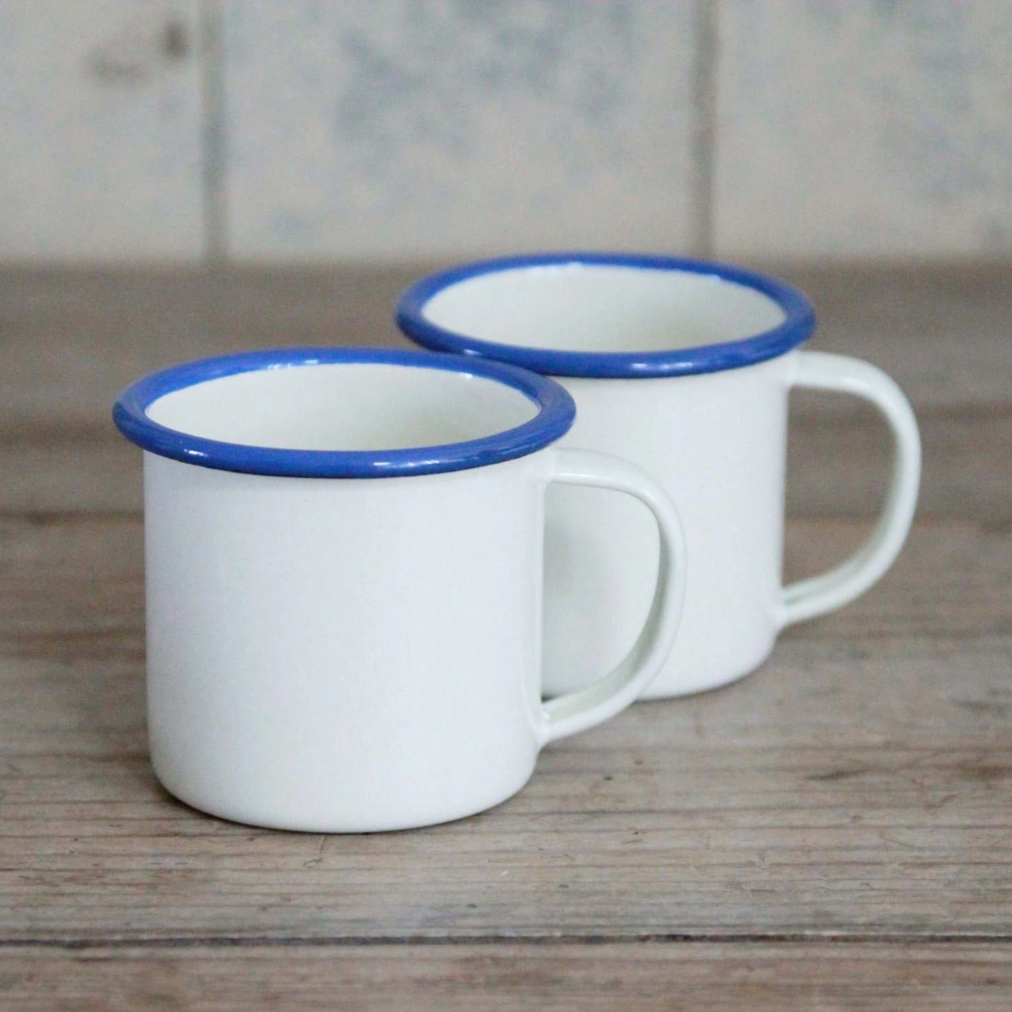 Enamel Espresso Cup - Blue Rim