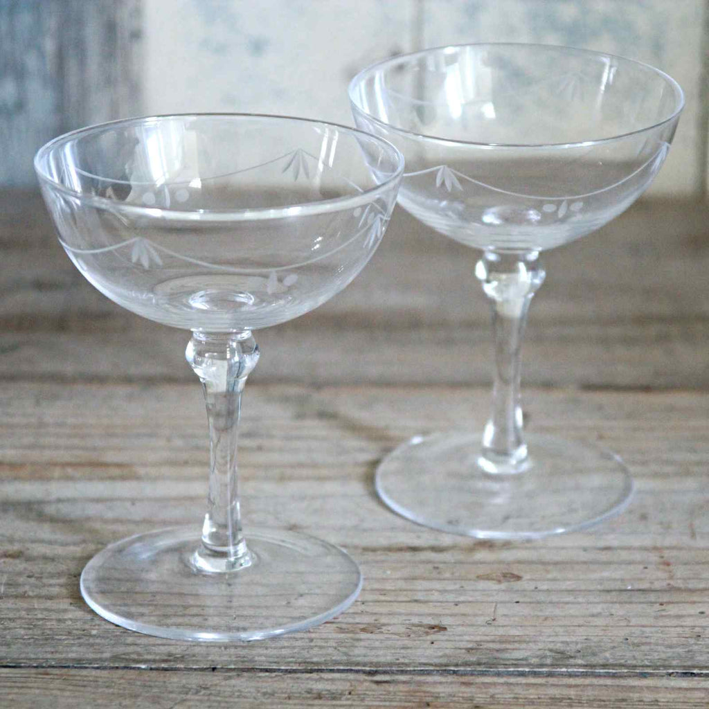 Etched Champagne Coupe