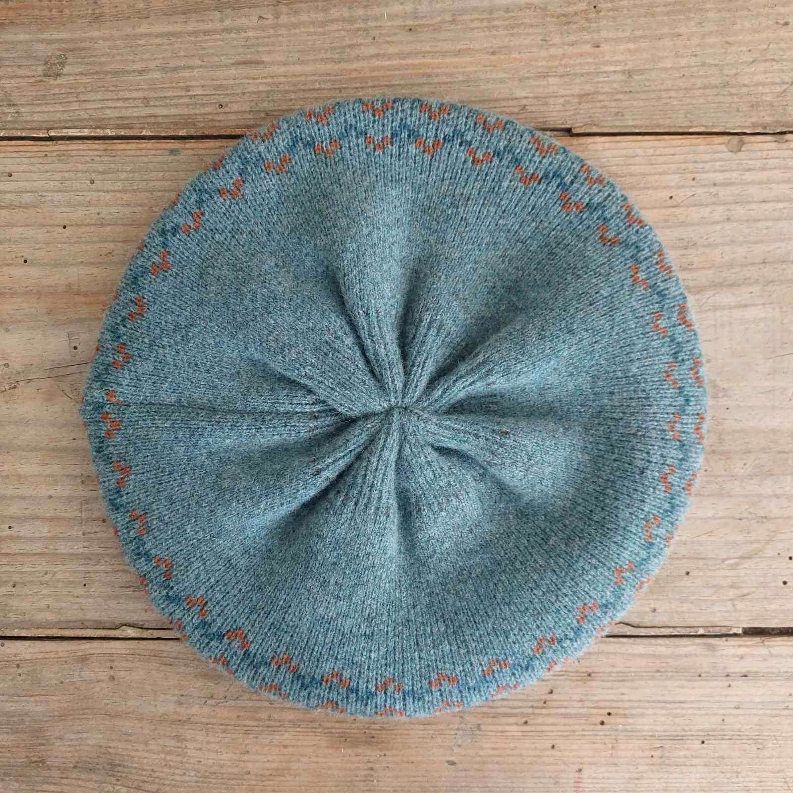 Scottish Fair Isle Beret - Teal