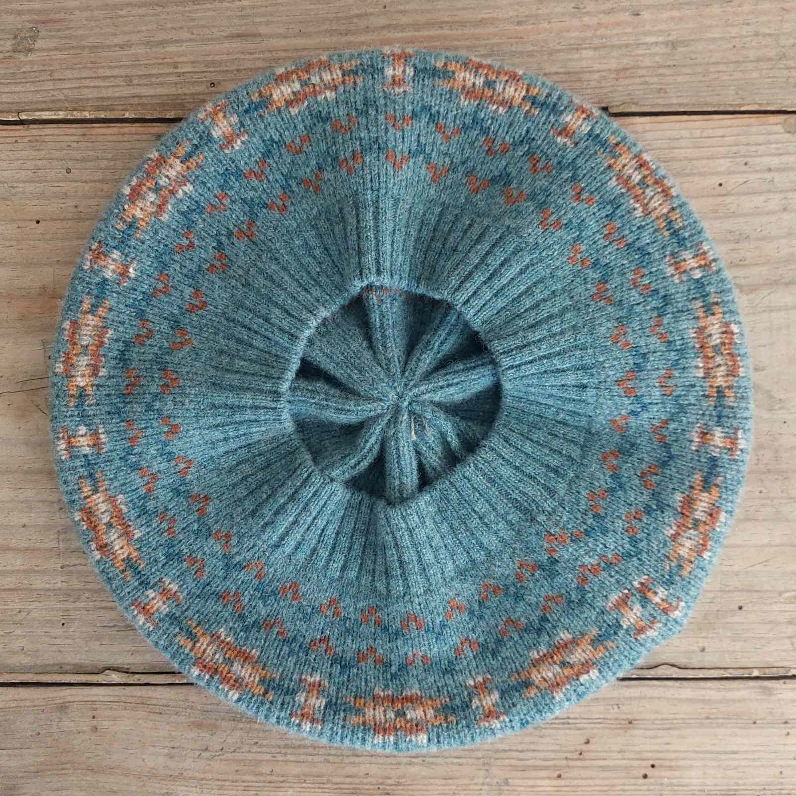 Scottish Fair Isle Beret - Teal