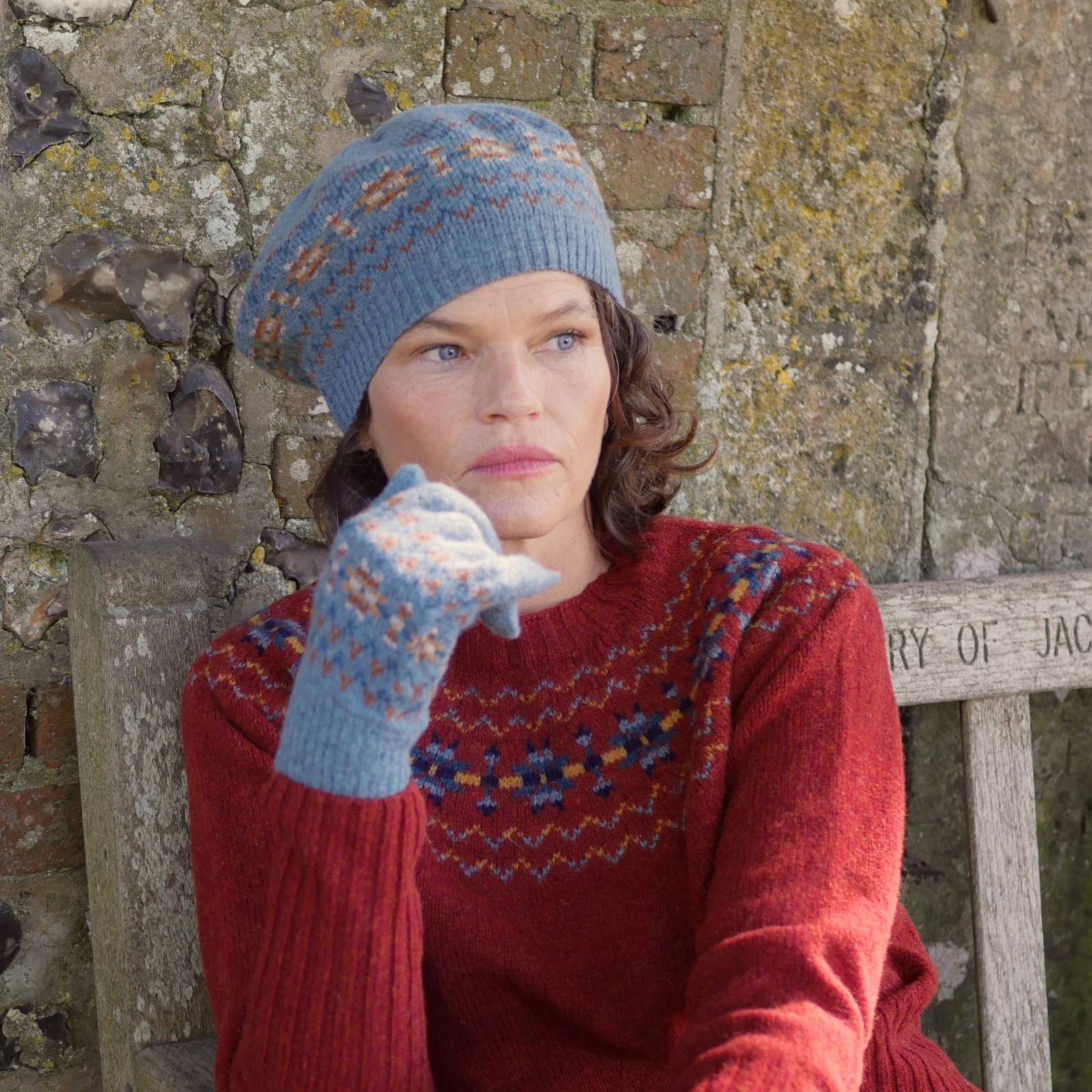 Scottish Fair Isle Beret - Teal