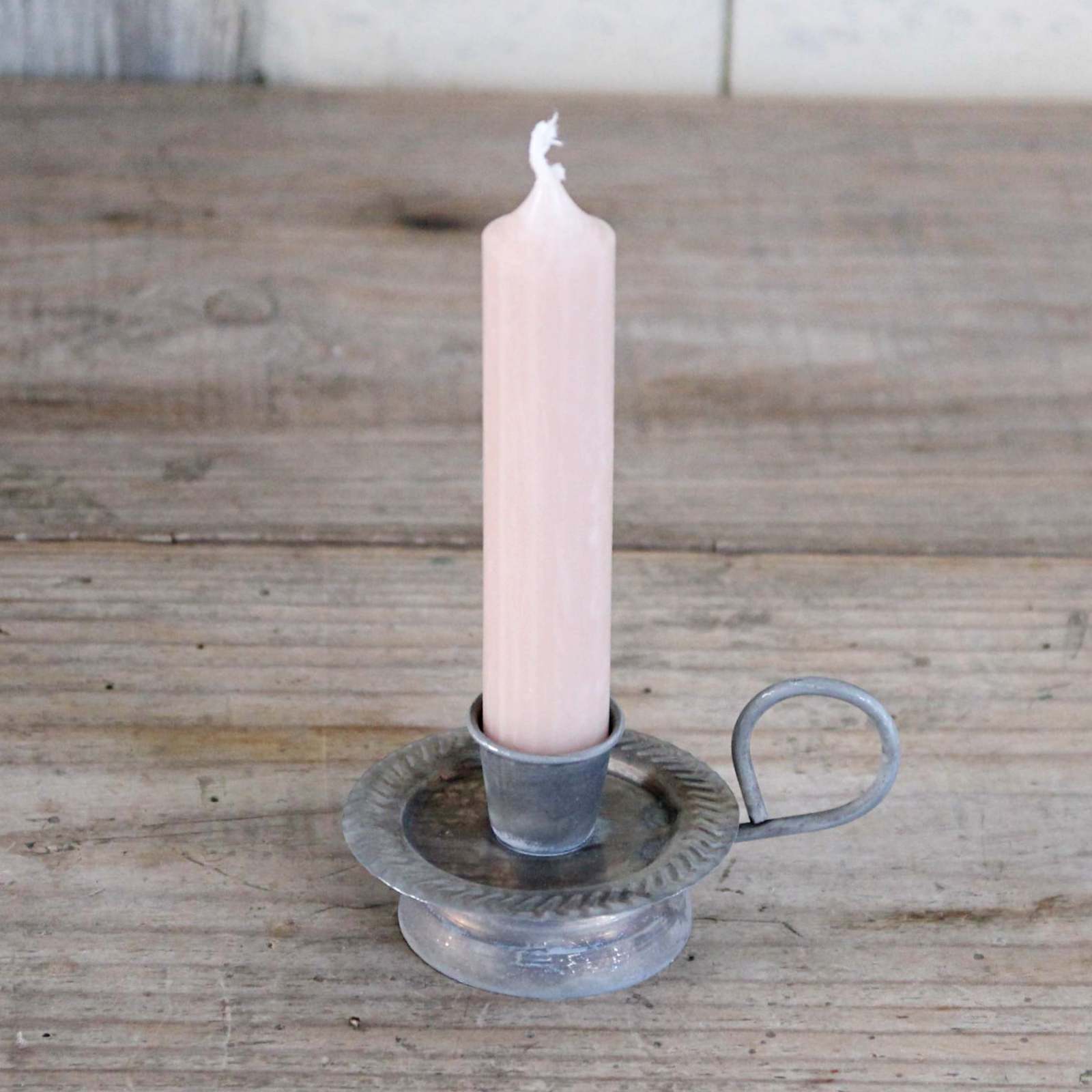 Footed Candle Holder - Antique Zinc