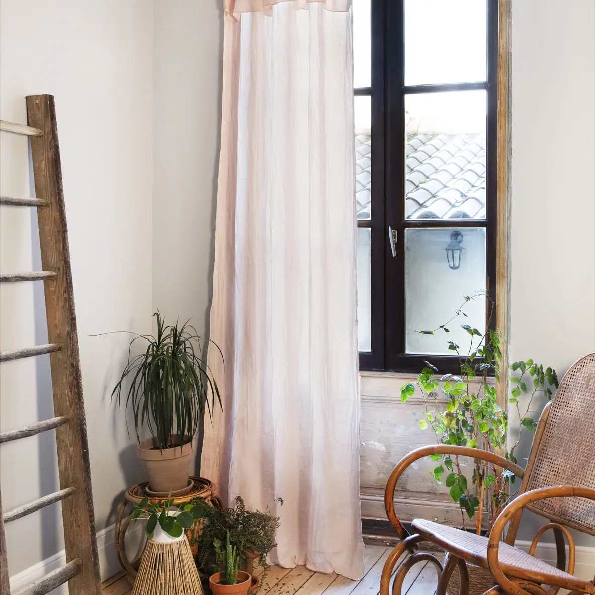 Cotton Gauze Curtain Panel - Blush Pink