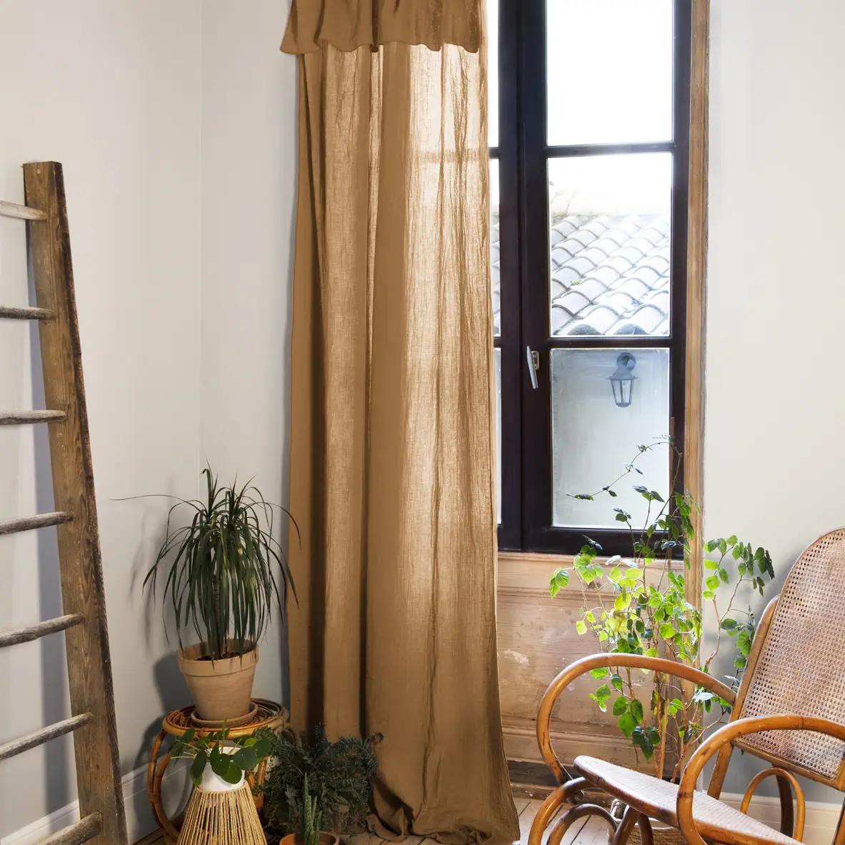 Cotton Gauze Curtain Panel - Cinnamon