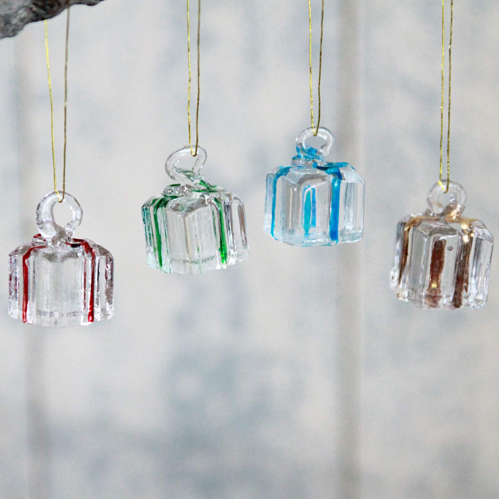 Coloured Glass Present Decoration