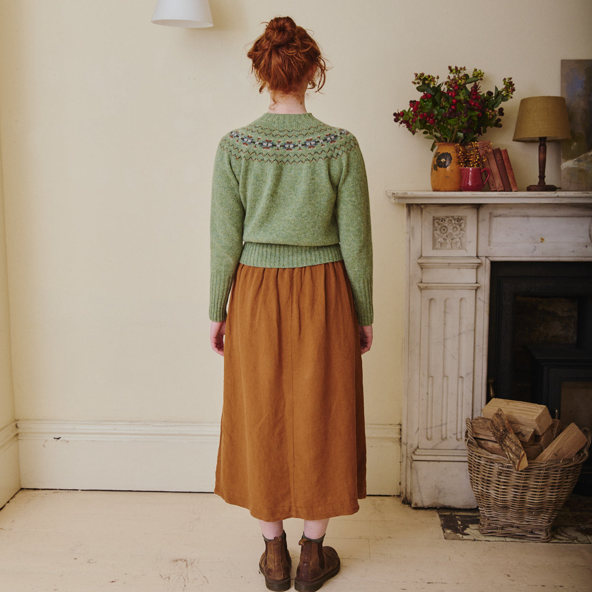 Fair Isle Crew Neck Jumper - Apple Green