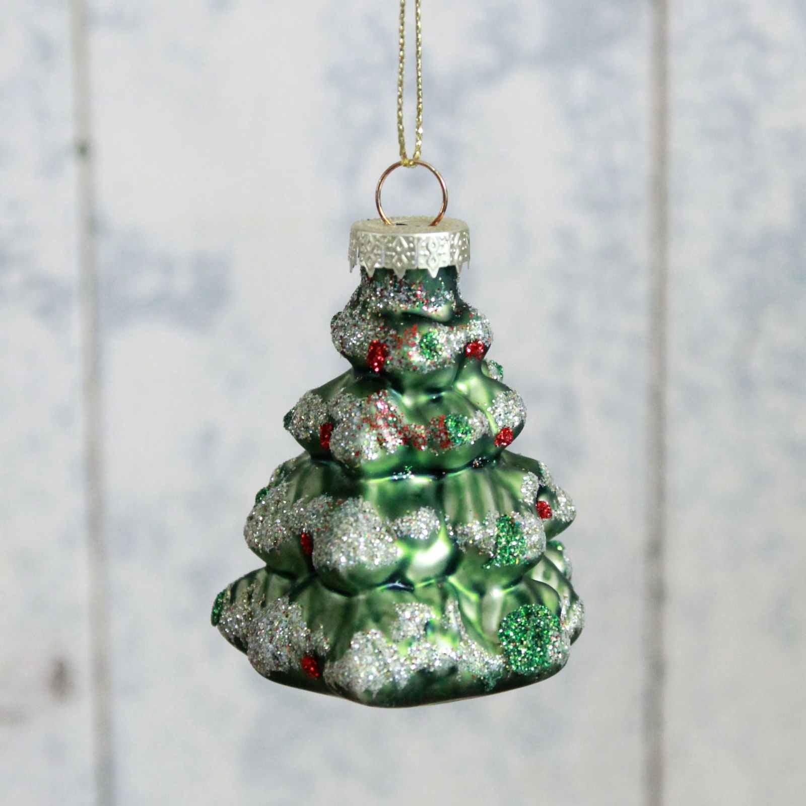 Glass Glitter Christmas Tree Decoration