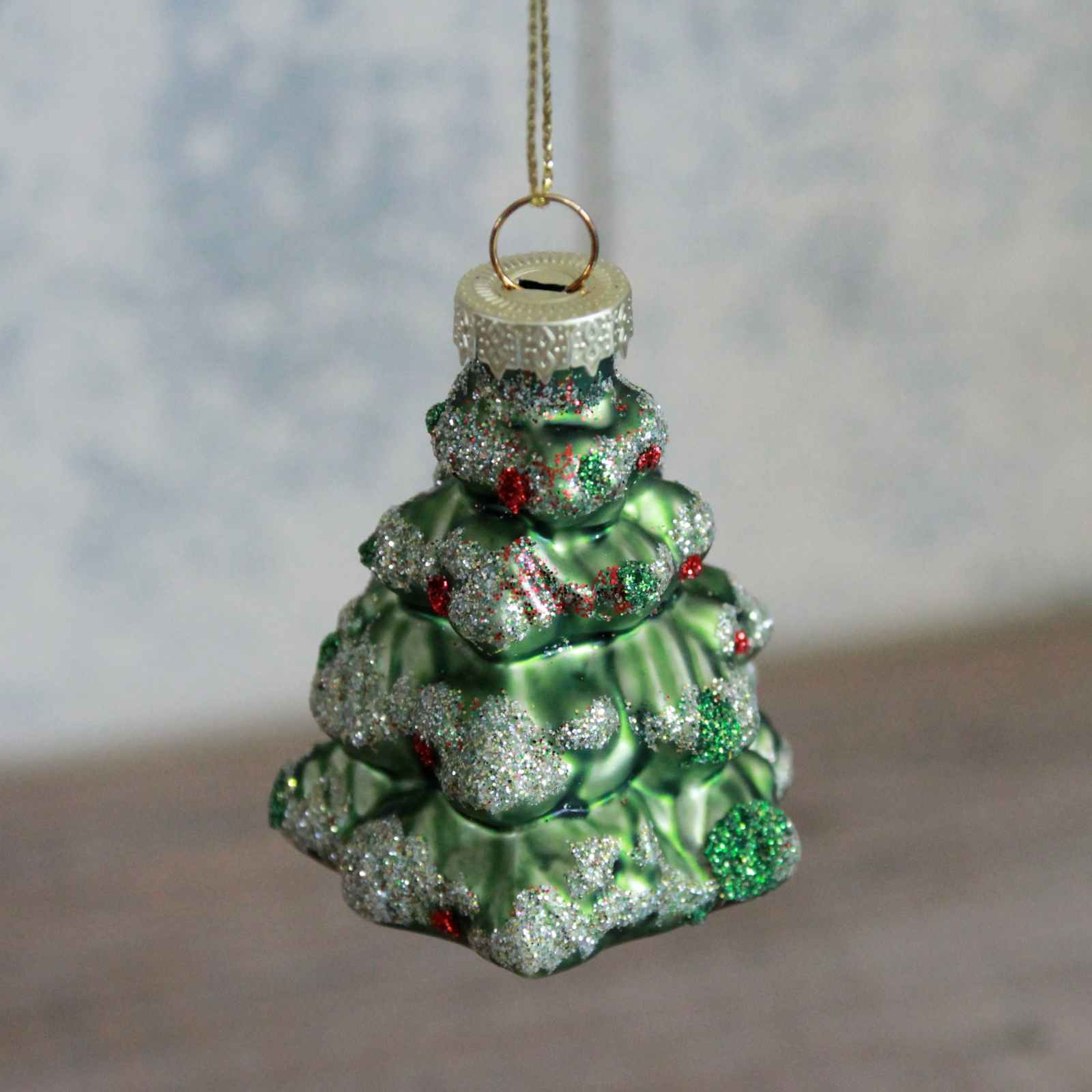 Glass Glitter Christmas Tree Decoration