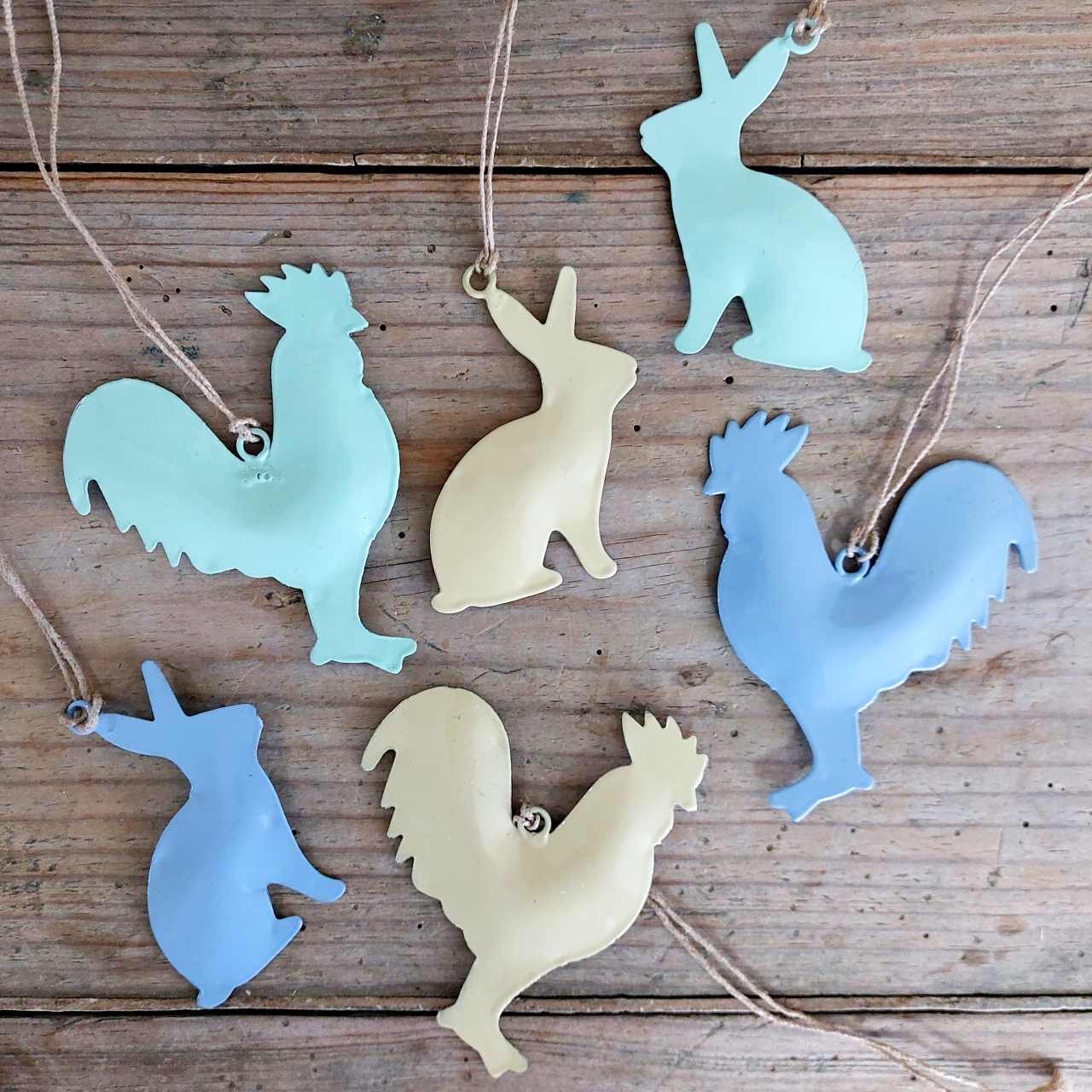 Rooster and Bunny Easter Decoration