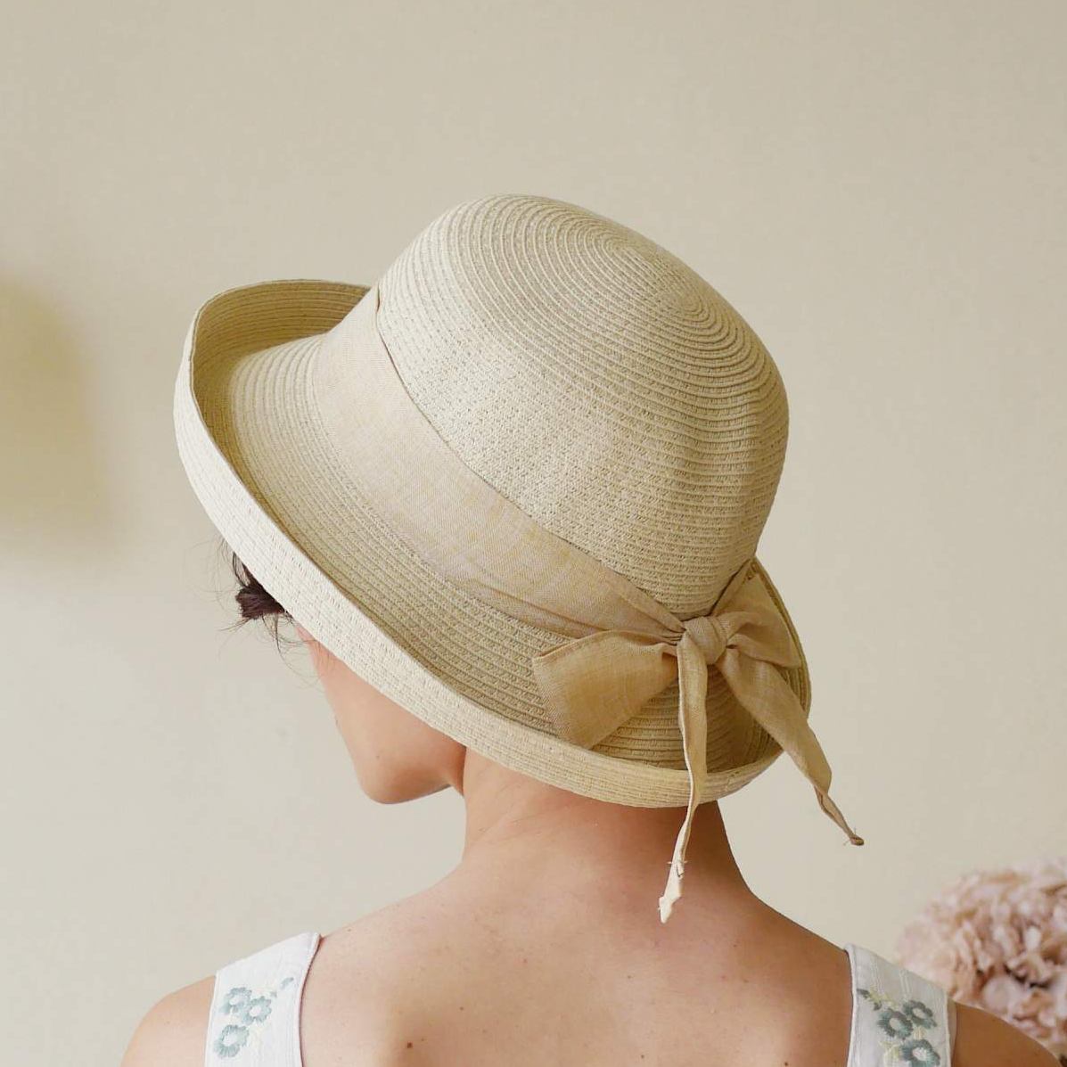 Sun Hat with Bow - Cream