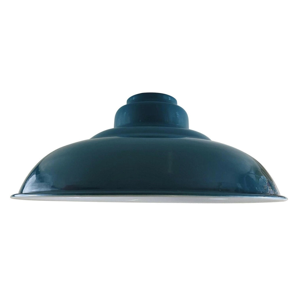 Industrial Enamel Light Shade - Teal