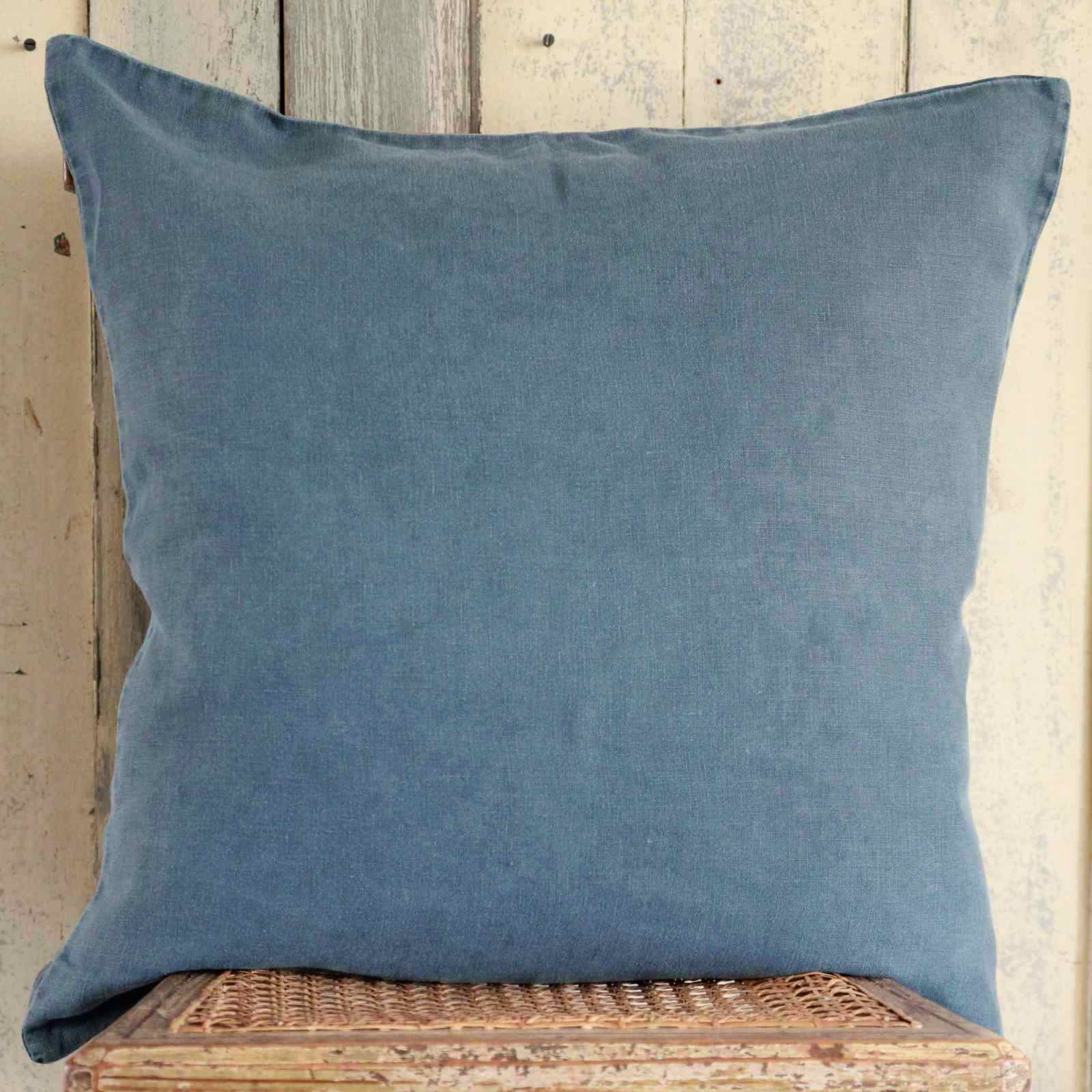 Linen Cushion - Spruce Blue