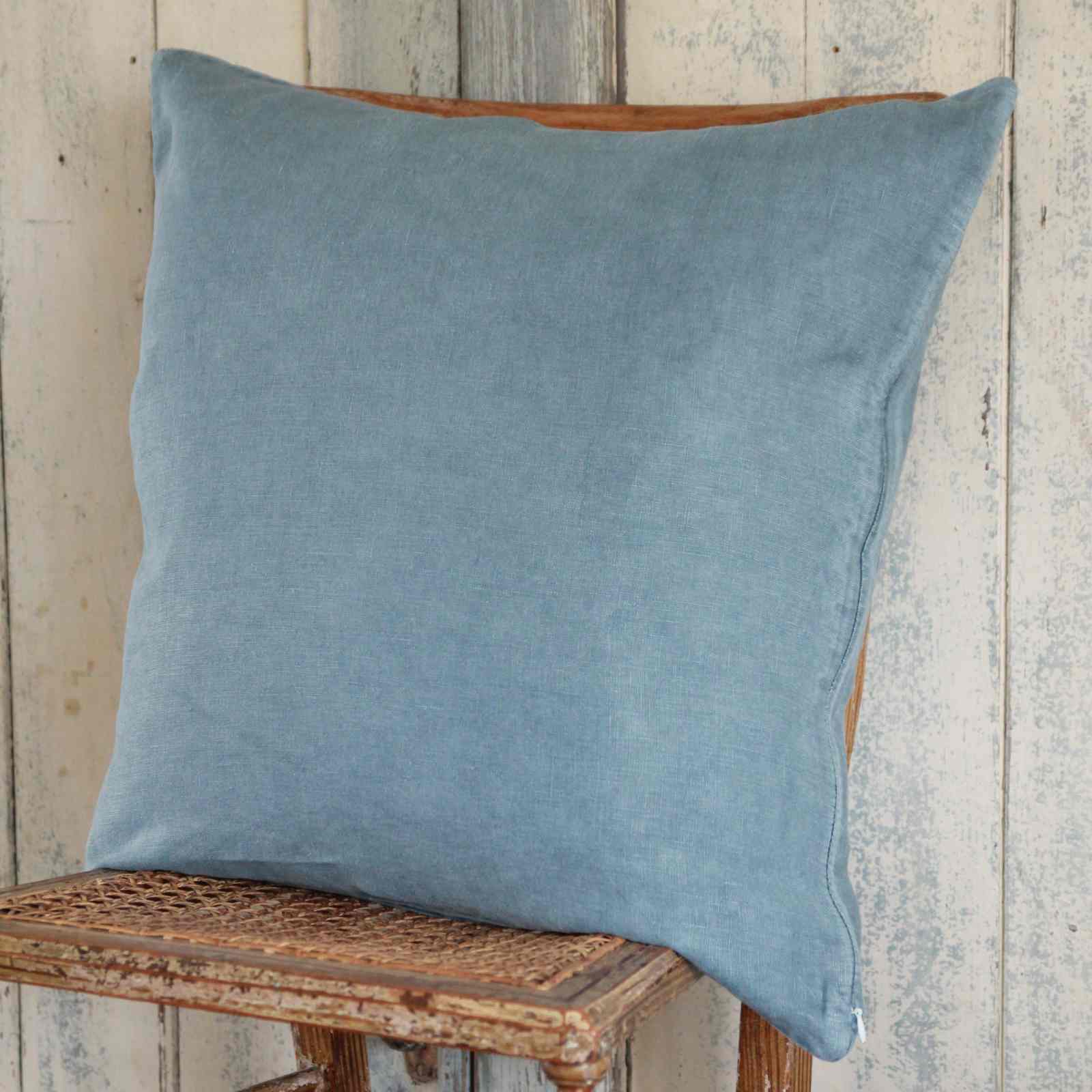 Linen Cushion - Antique Blue