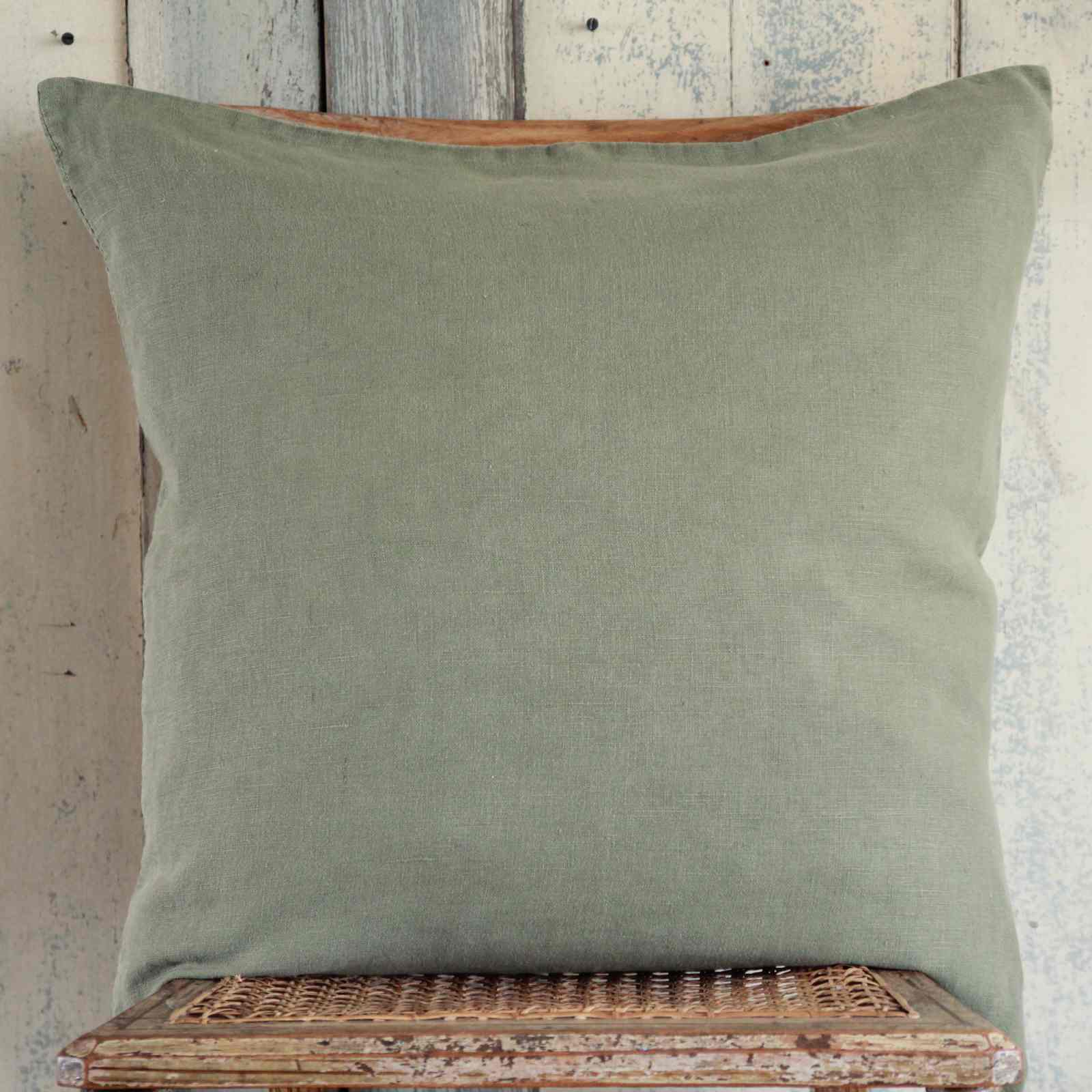 Linen Cushion - Olive