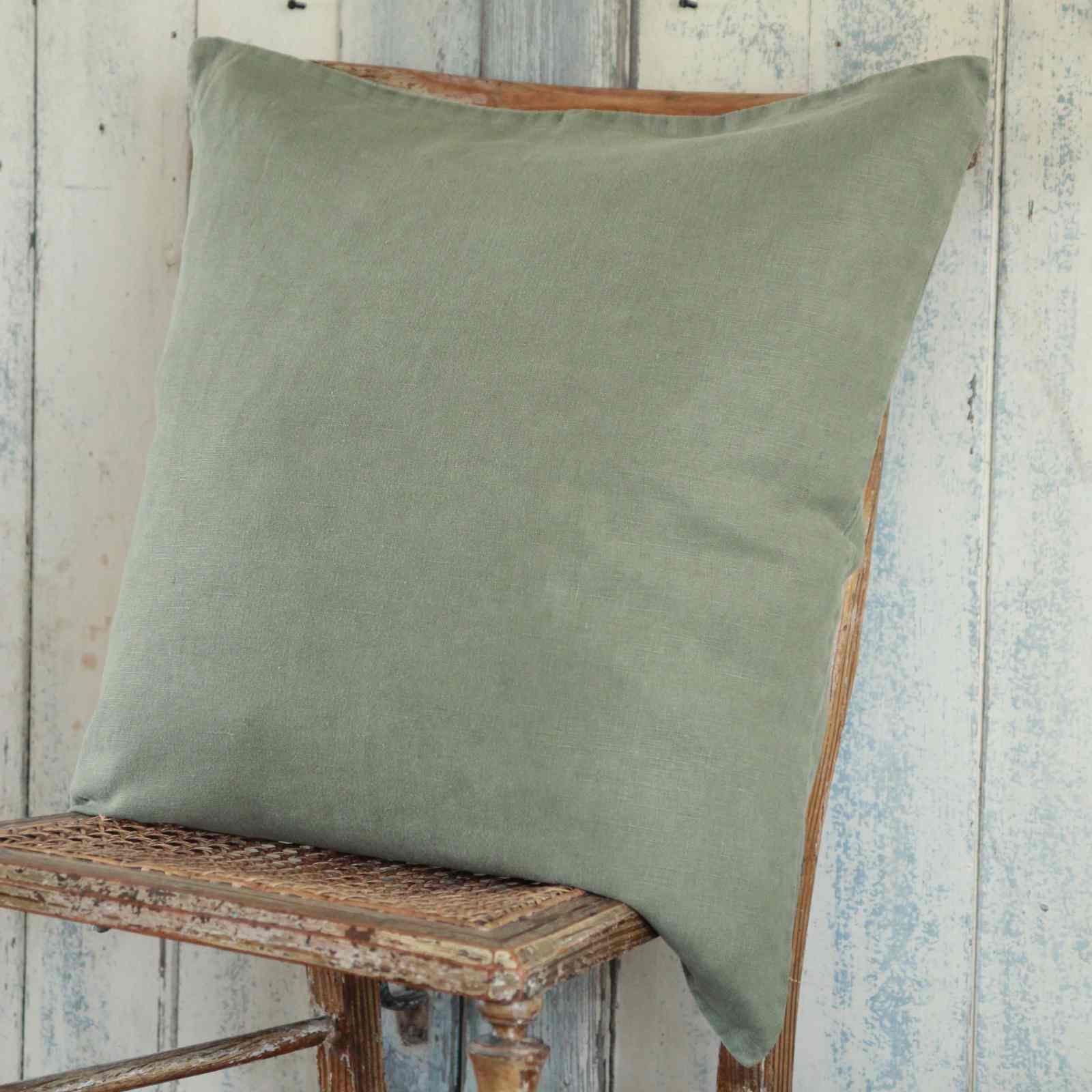 Linen Cushion - Olive