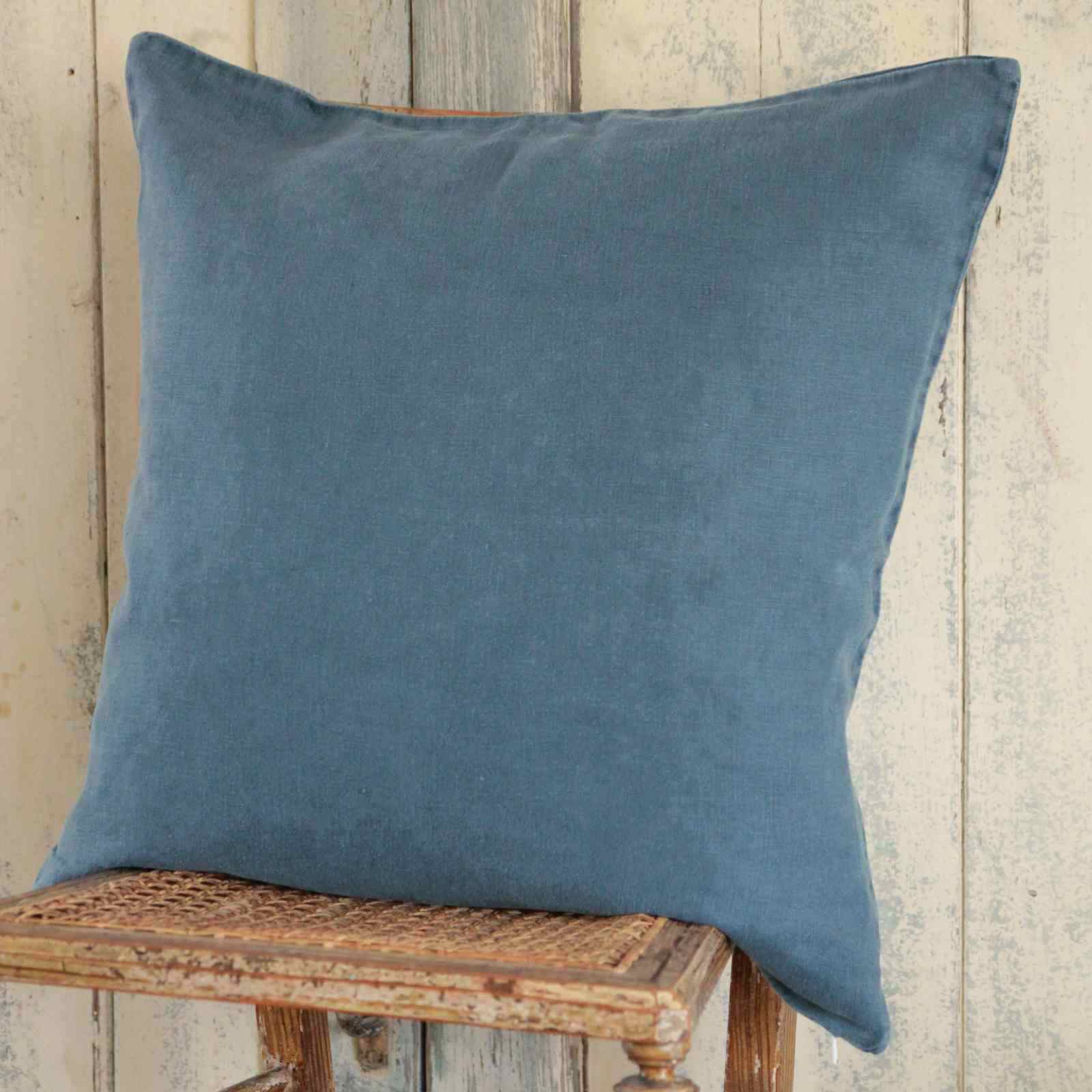 Linen Cushion - Spruce Blue