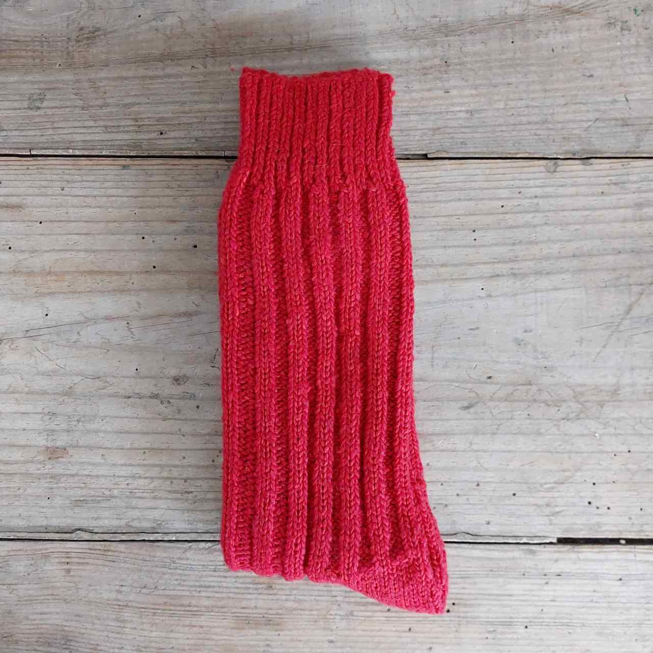 Red Men's Donegal Wool Boot Socks