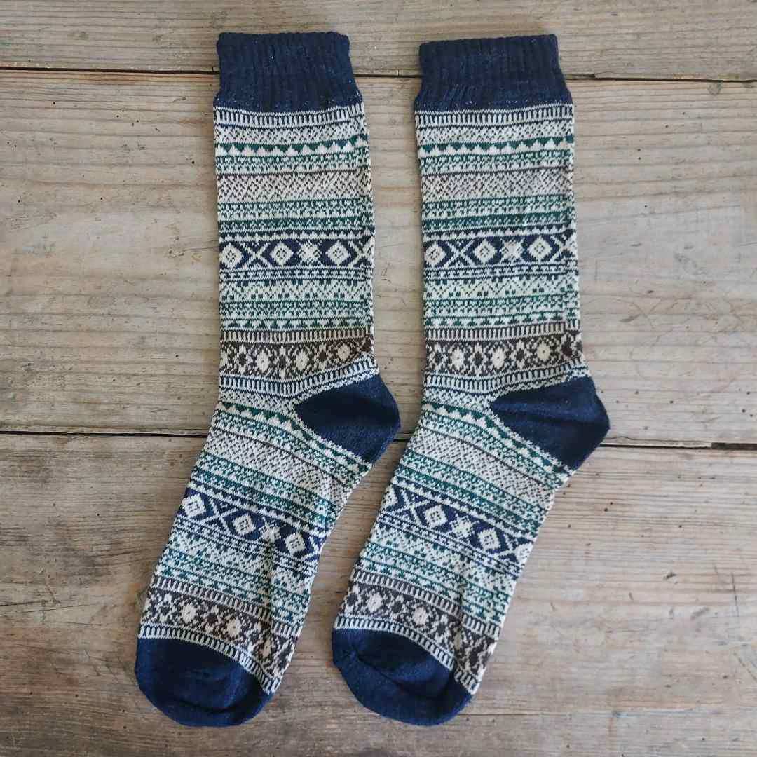 Men's Fair Isle Socks Navy