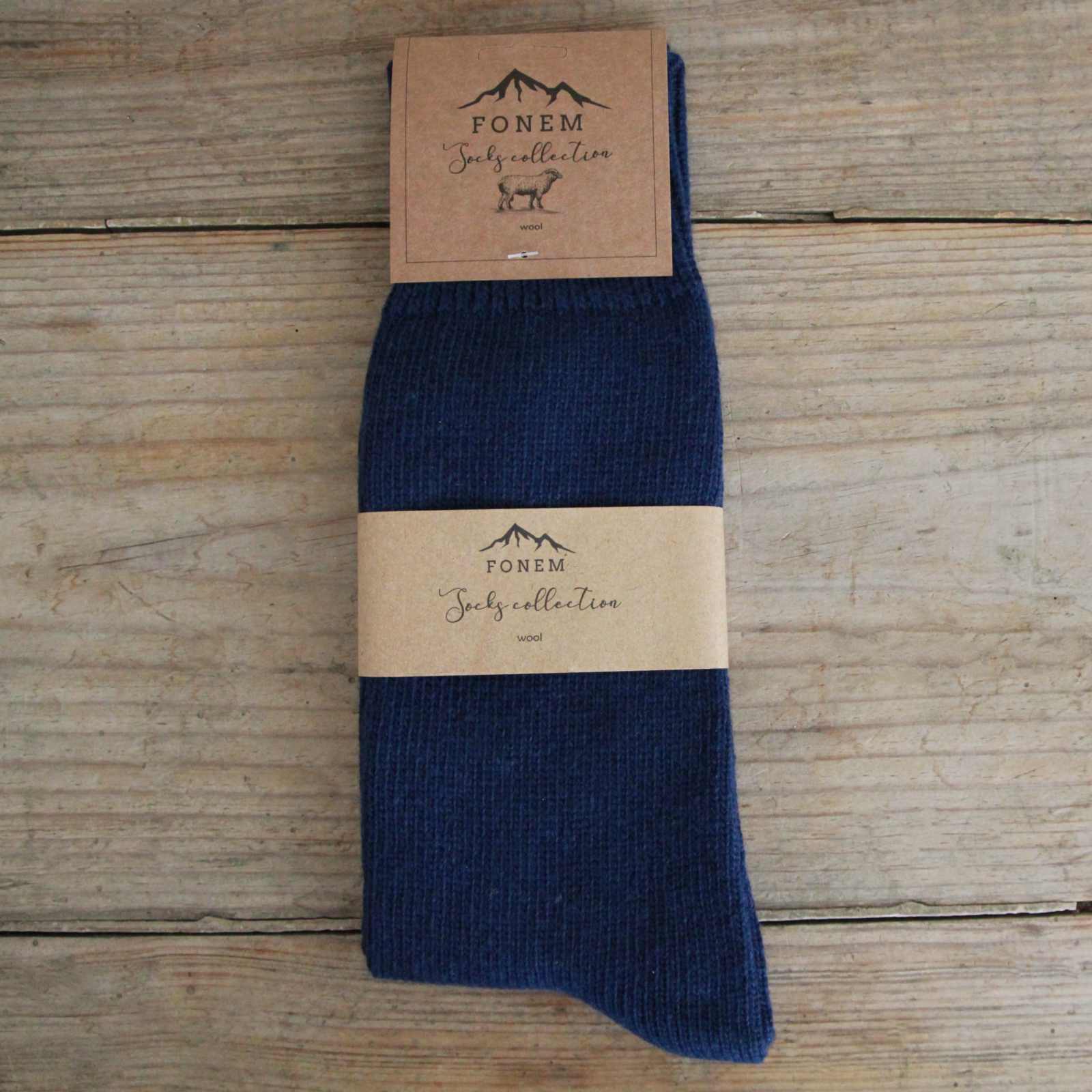 Navy Men's Wool Socks