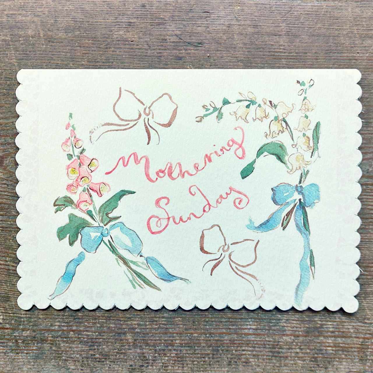 Hand Painted Vintage Mothering Sunday Card